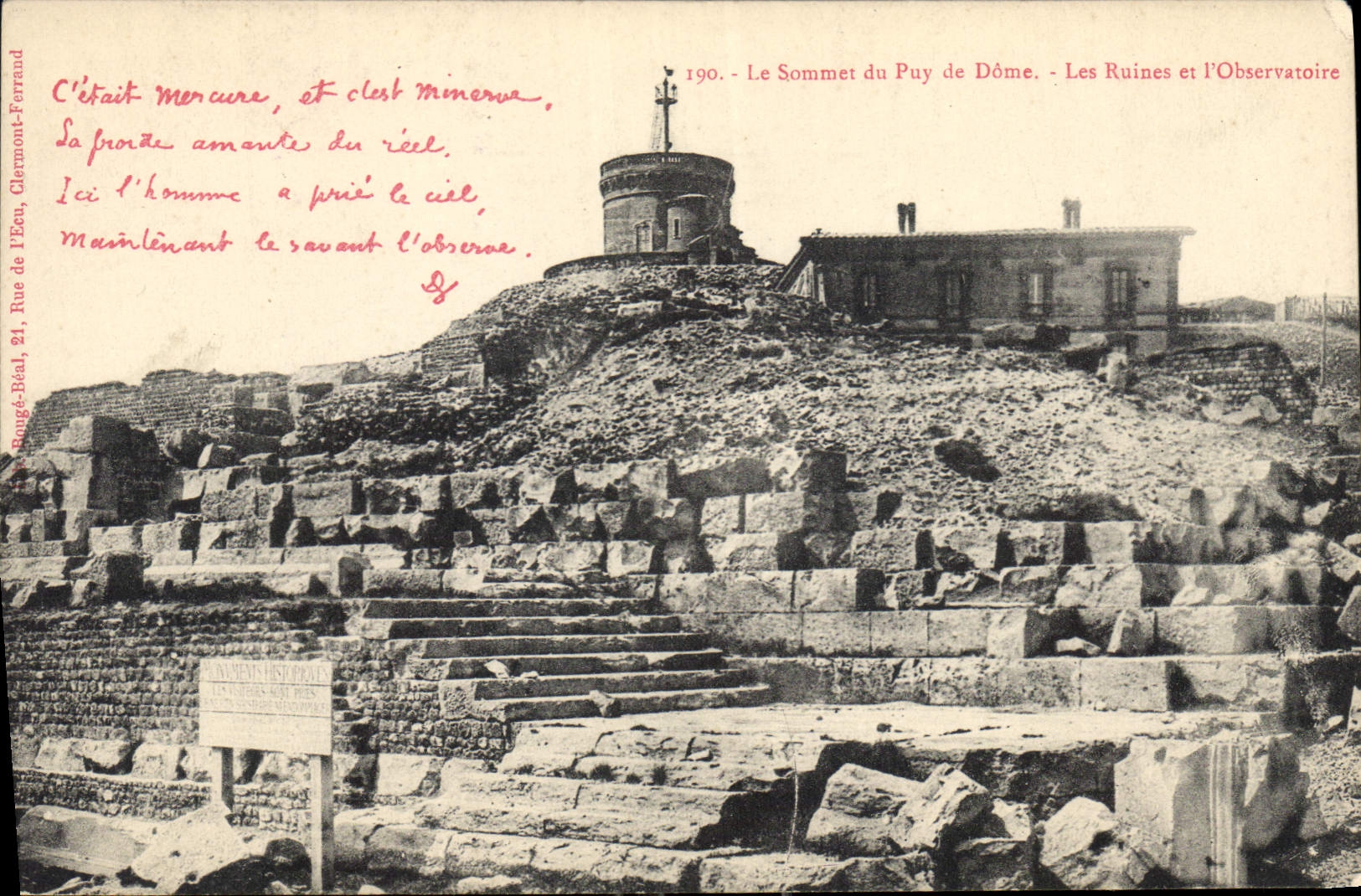 CPA Le Sommet du Puy de Dome Les Ruines et l'Observatoire 