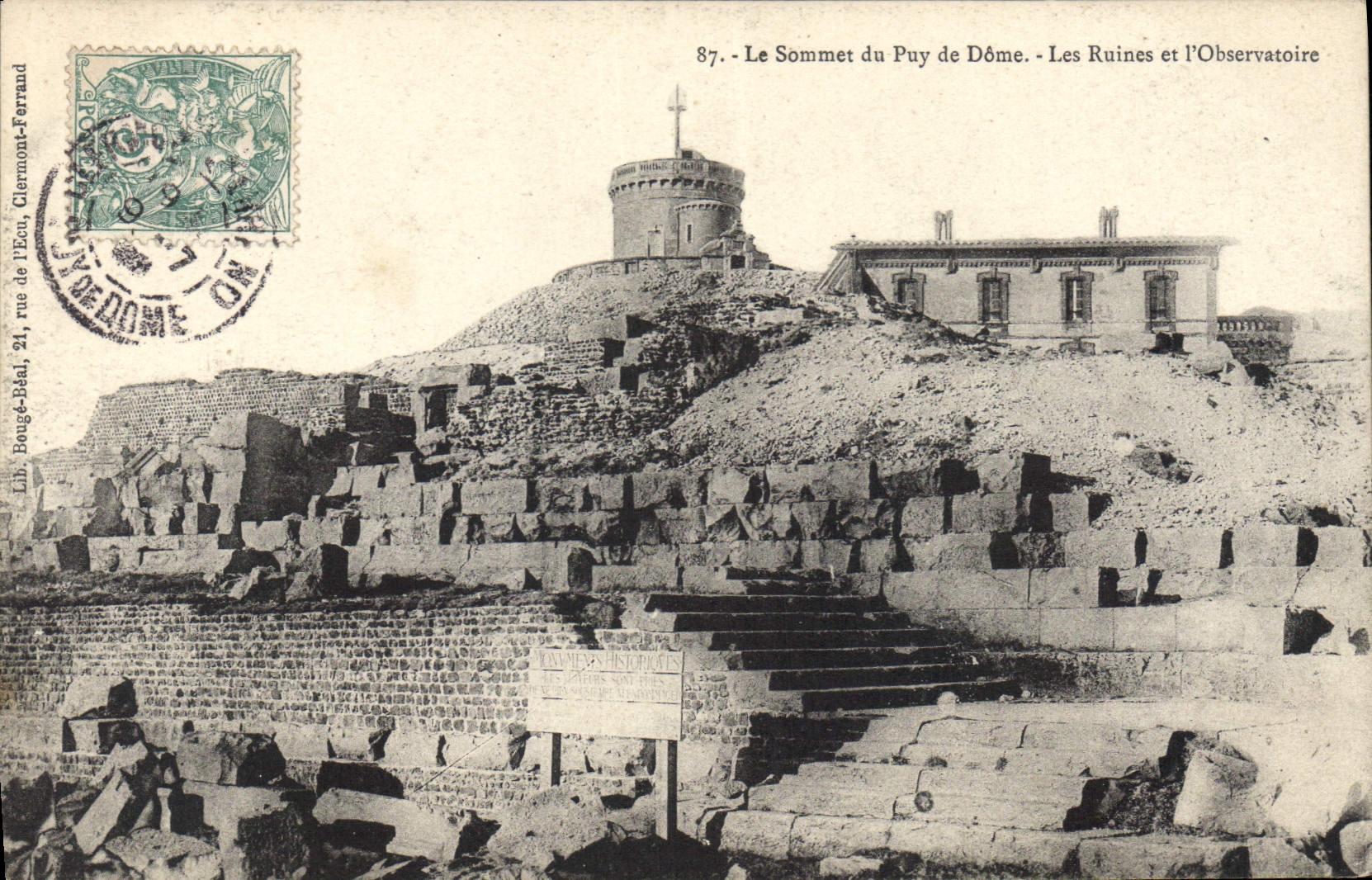 CPA Le Sommet du Puy de Dome Les Ruines et l'Observatoire 