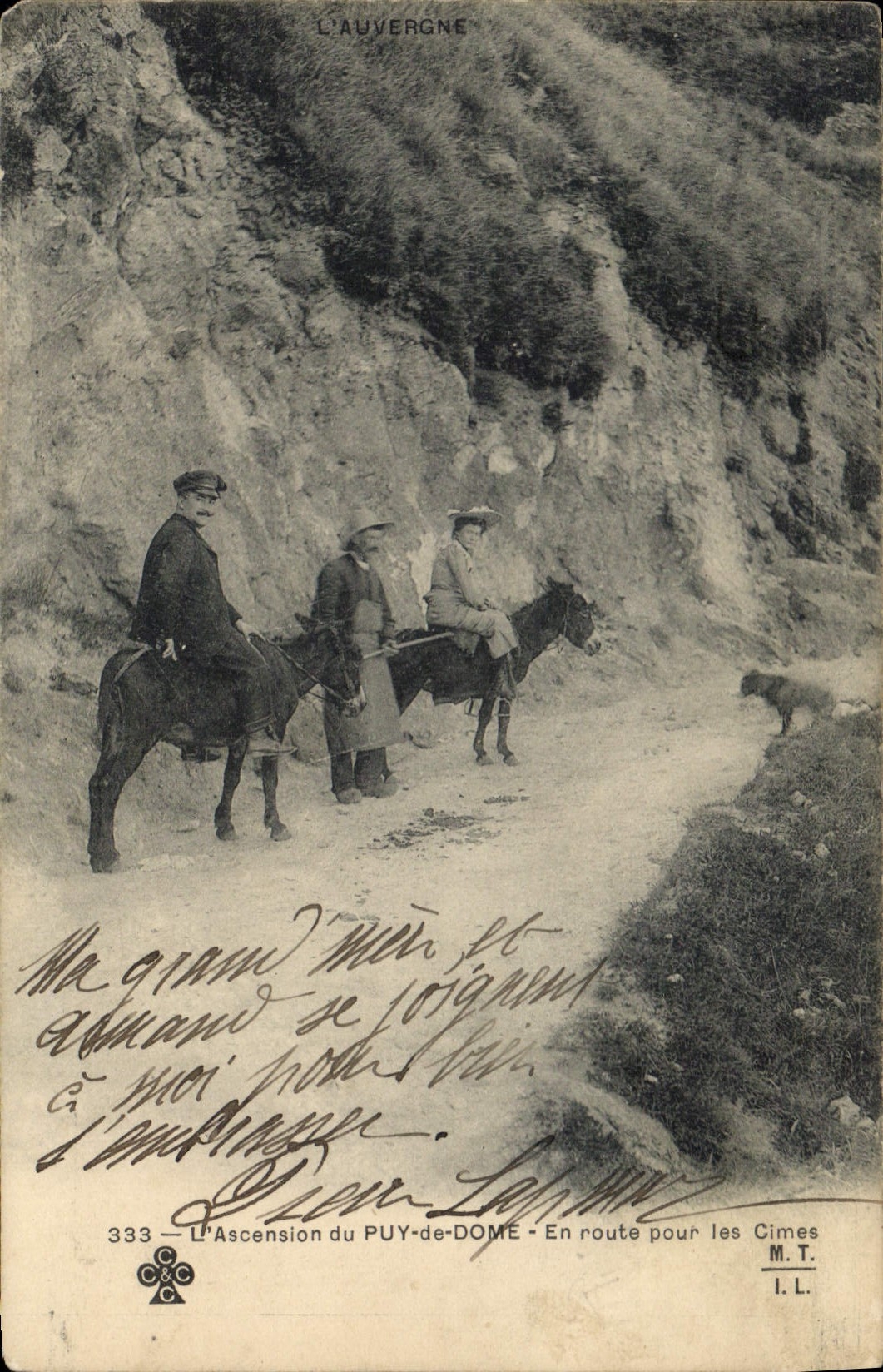 CPA L'Ascension du Puy de Dome En route pour les Cimes Ane Mule