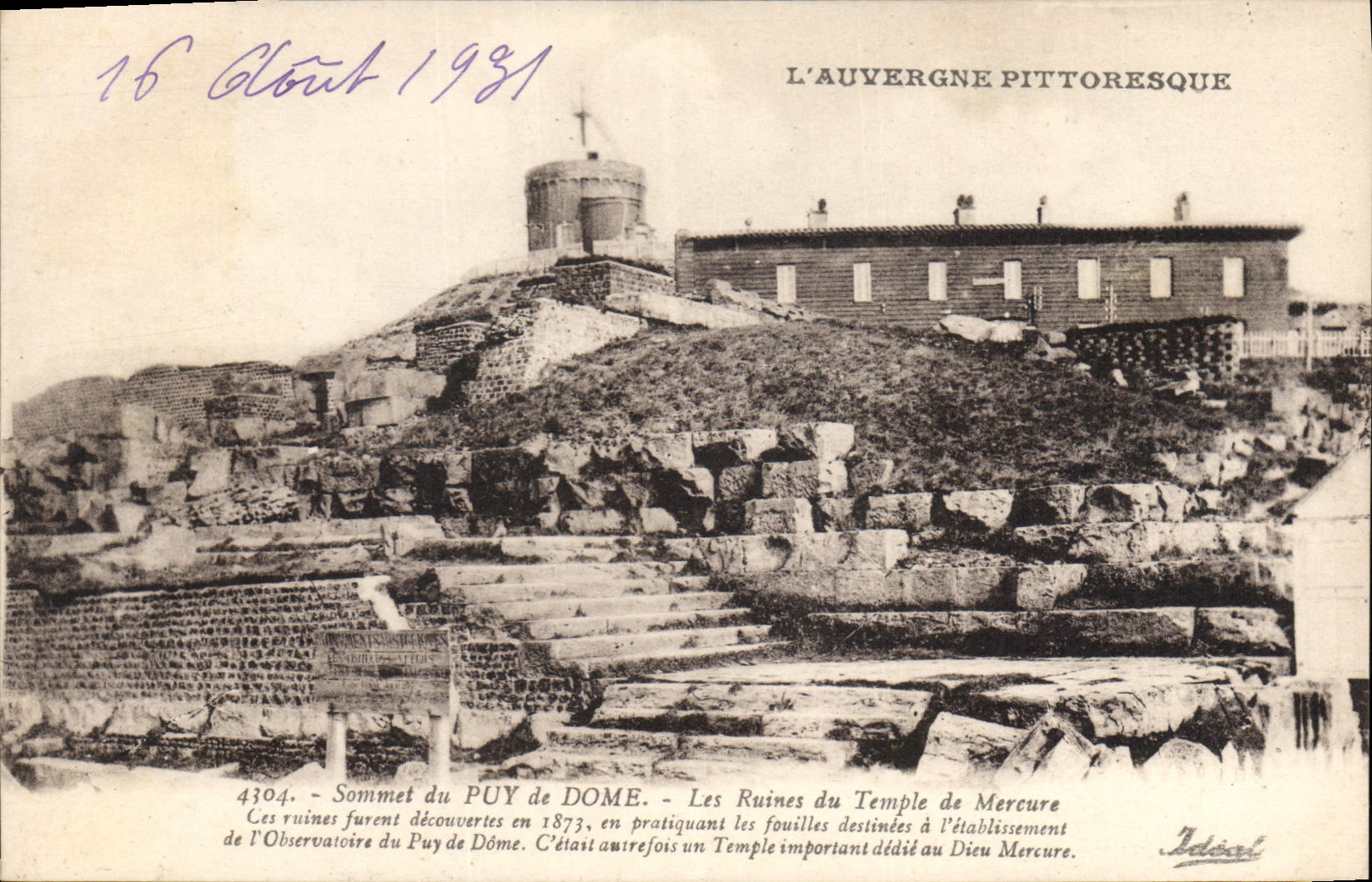 CPA Sommet du Puy de Dome Les Ruines du Temple de Mercure 