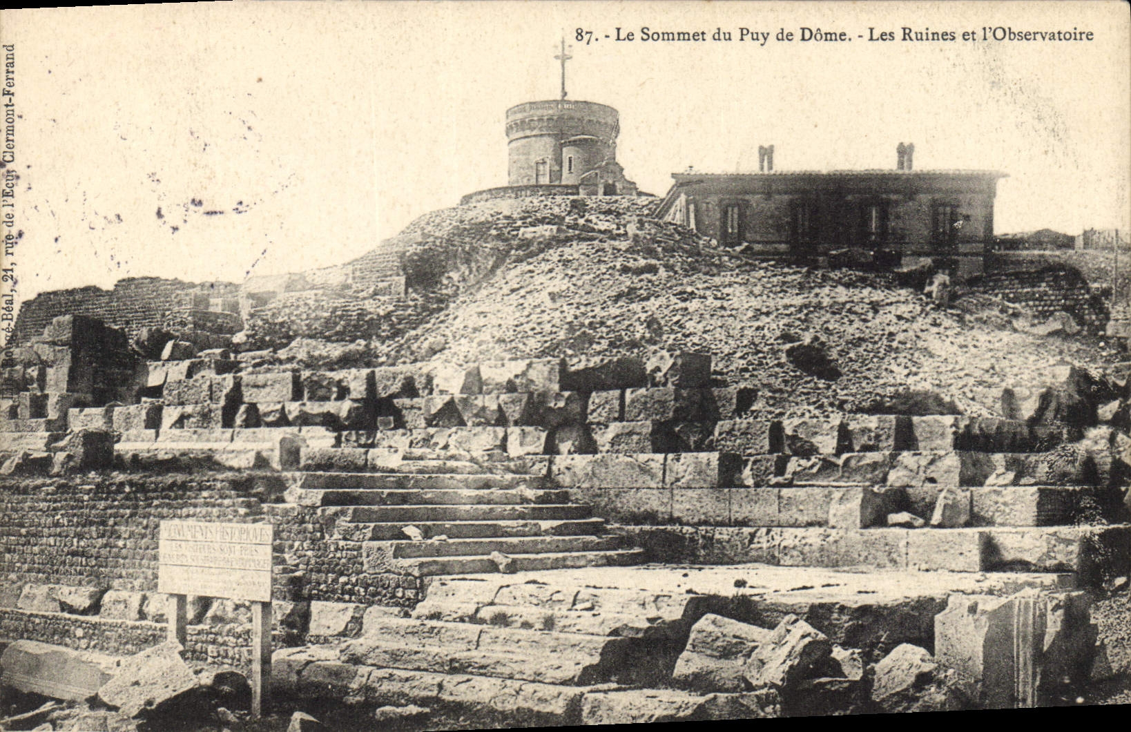CPA Le Sommet du Puy de Dome Les Ruines et l'Observatoire 