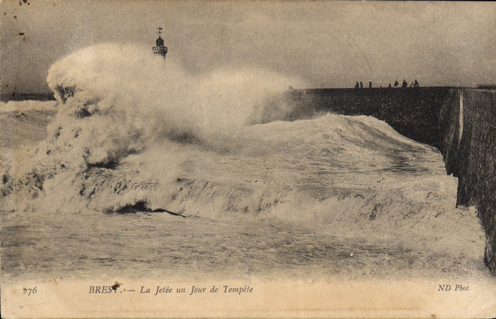 CPA Brest La Jetee un Jour de Tempete 