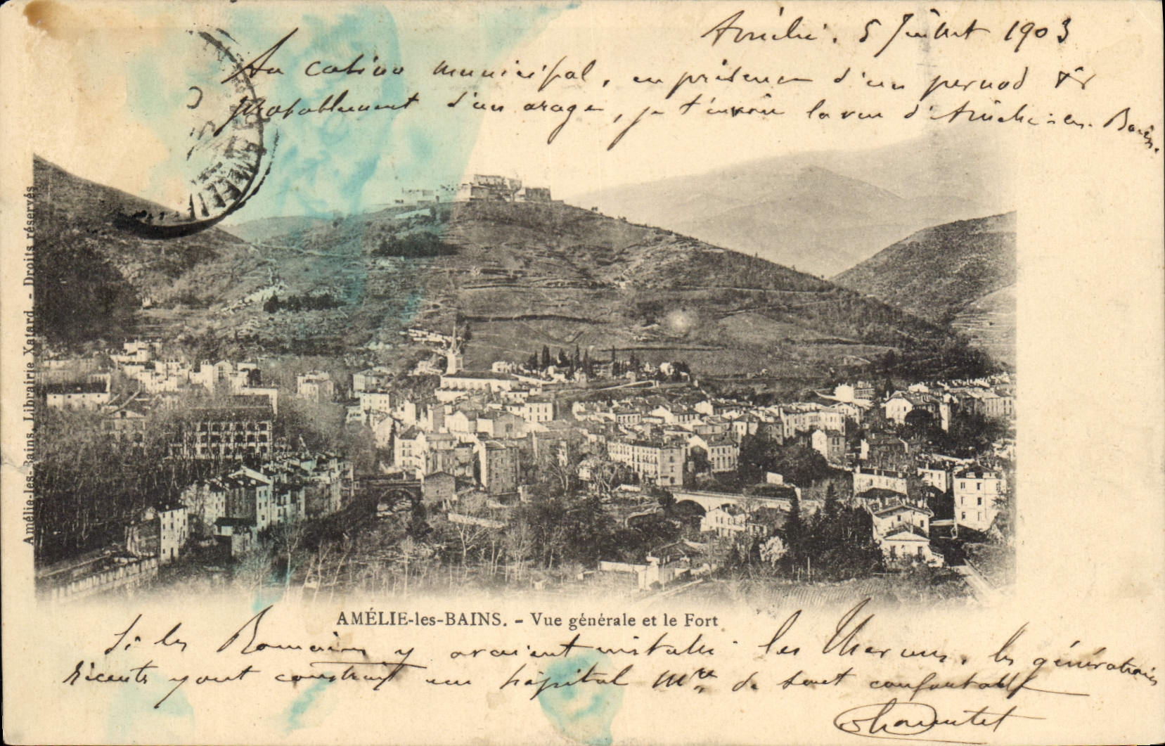 CPA Amelie les Bains Vue generale et le Fort 