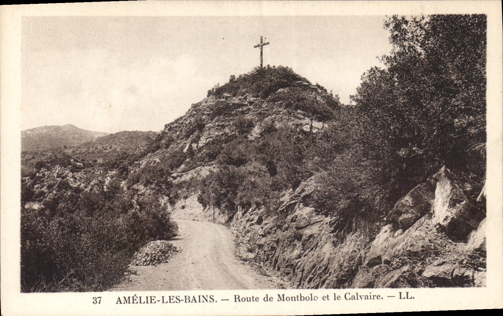 CPA Amelie les Bains Route de Montbolo et le Calvaire 