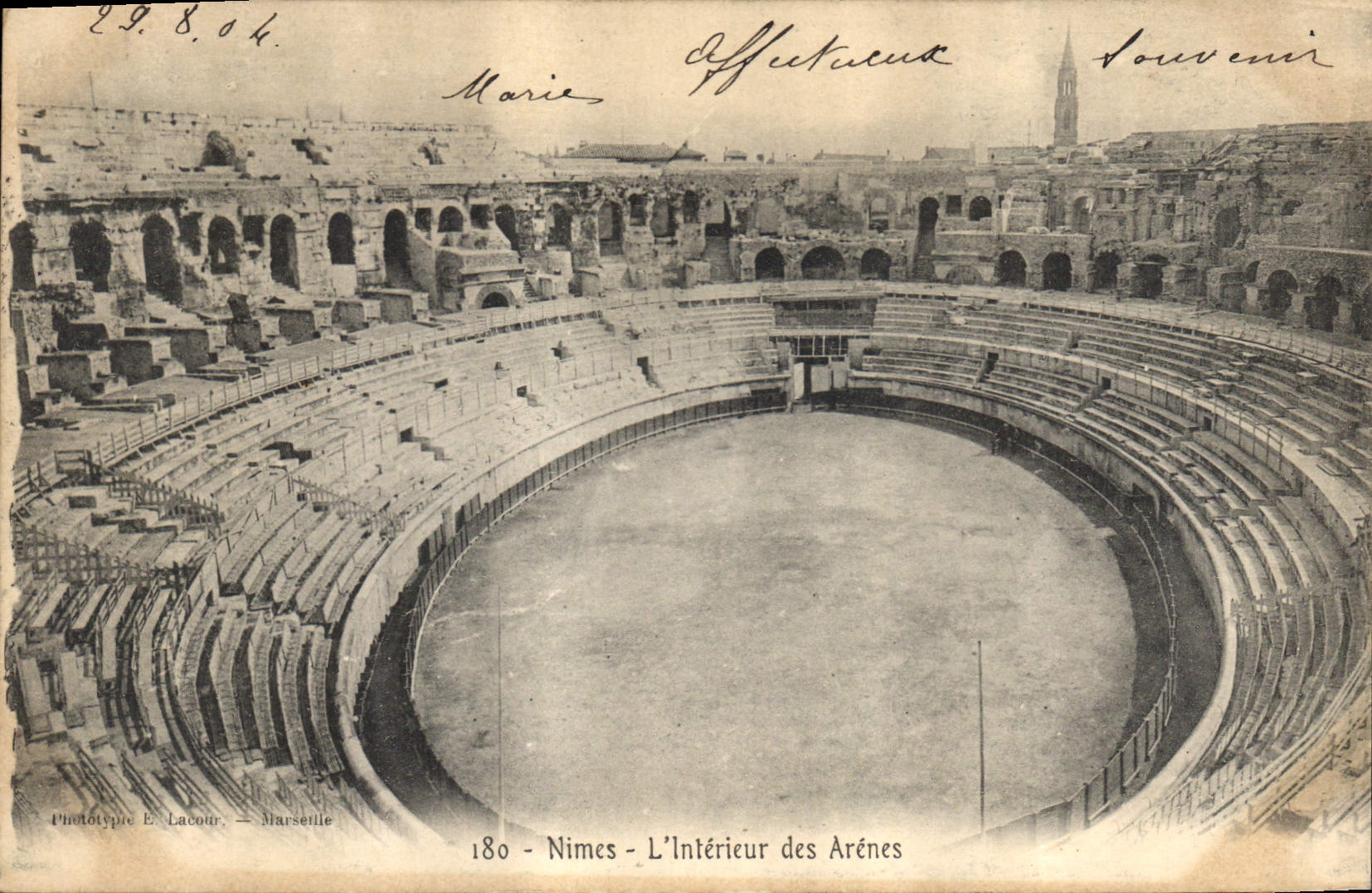 CPA Nimes L'Interieur des Arenes 