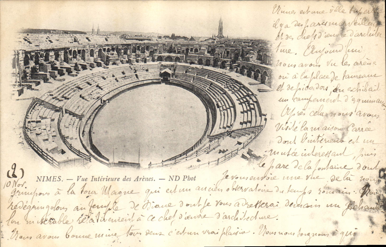 CPA Nimes Vue Interieure des Arenes 