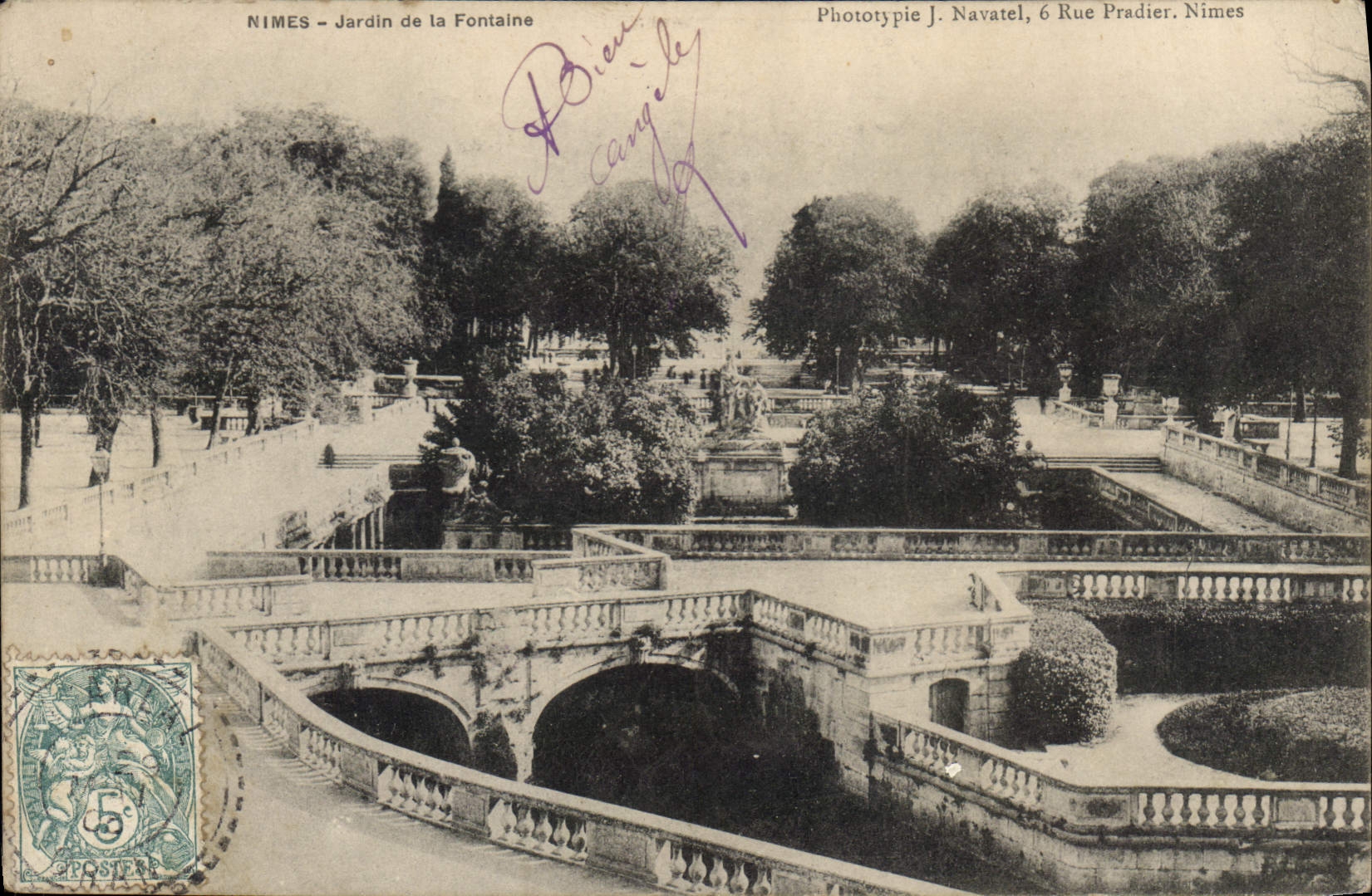 CPA Nimes Jardin de la Fontaine 