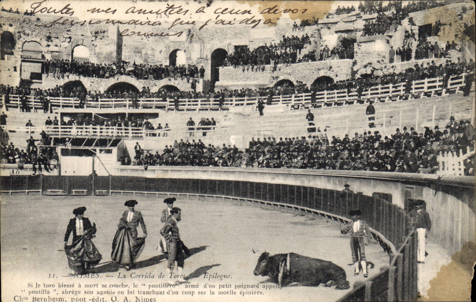 CPA Nimes La Corrida de Toros Epilogue Corrida