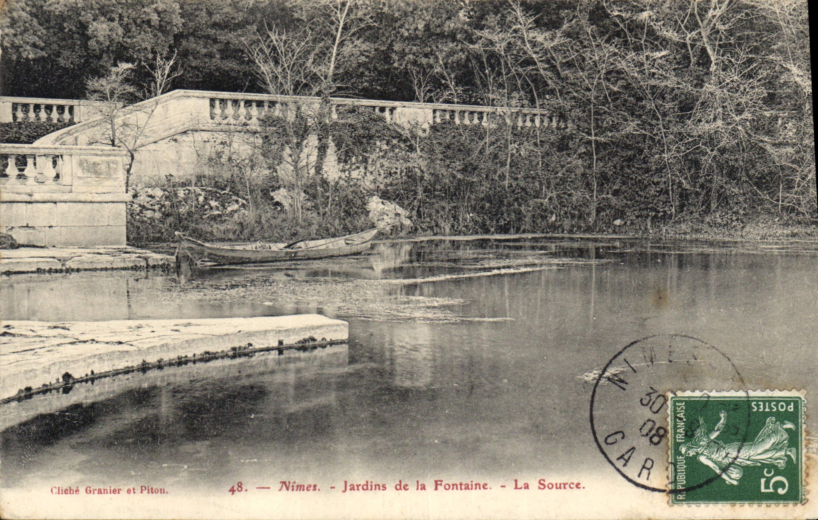 CPA Nimes Jardin de la Fontaine La Source 