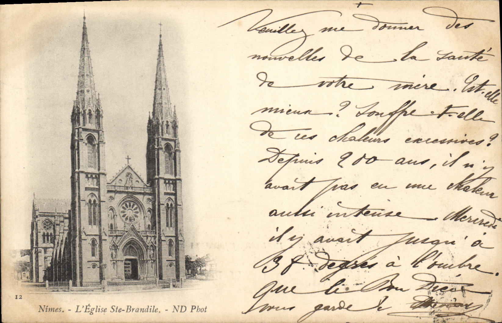 CPA Nimes L'Eglise Ste Brandile 