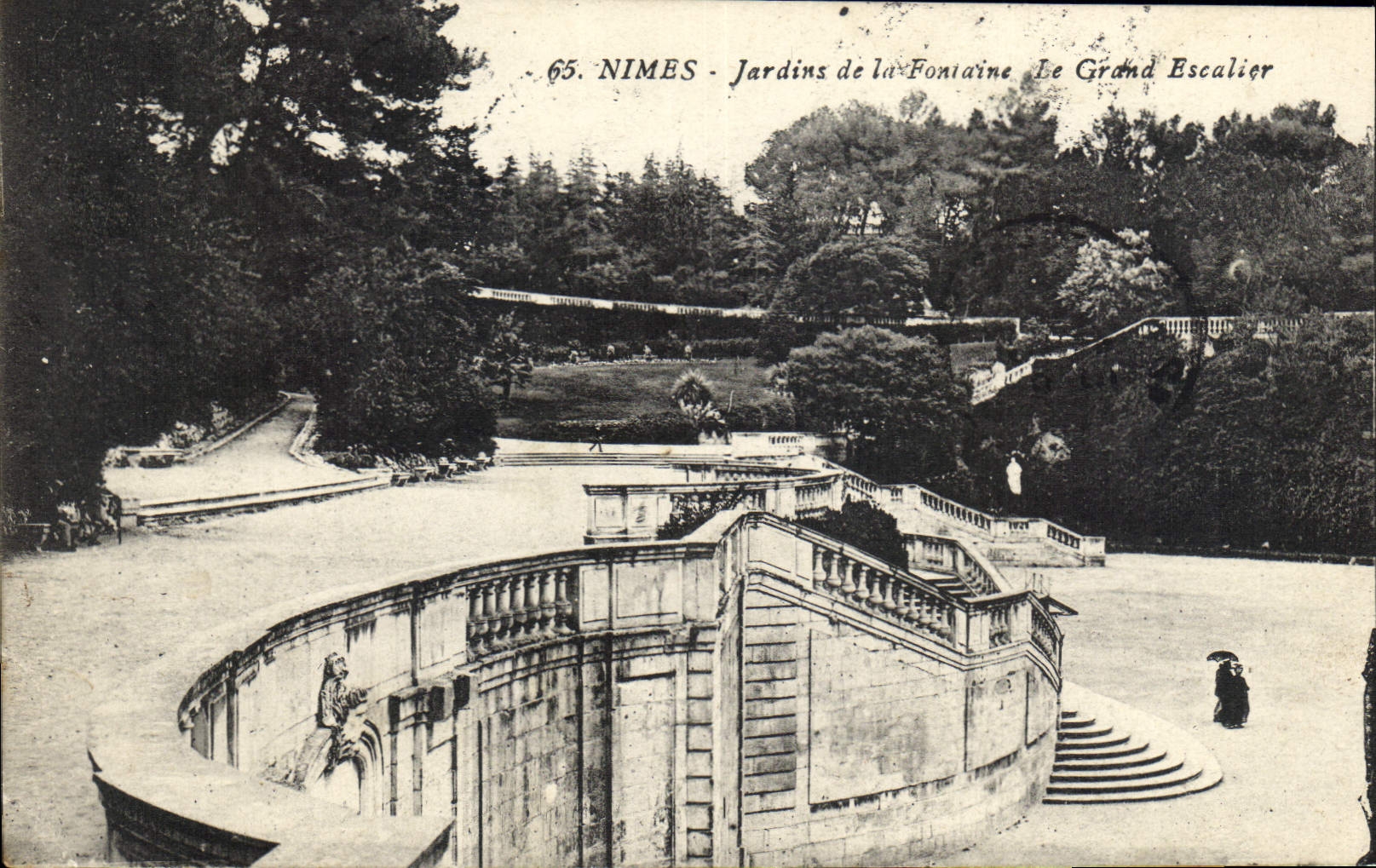 CPA Nimes jardins de la Fontaine le Grand Escalier