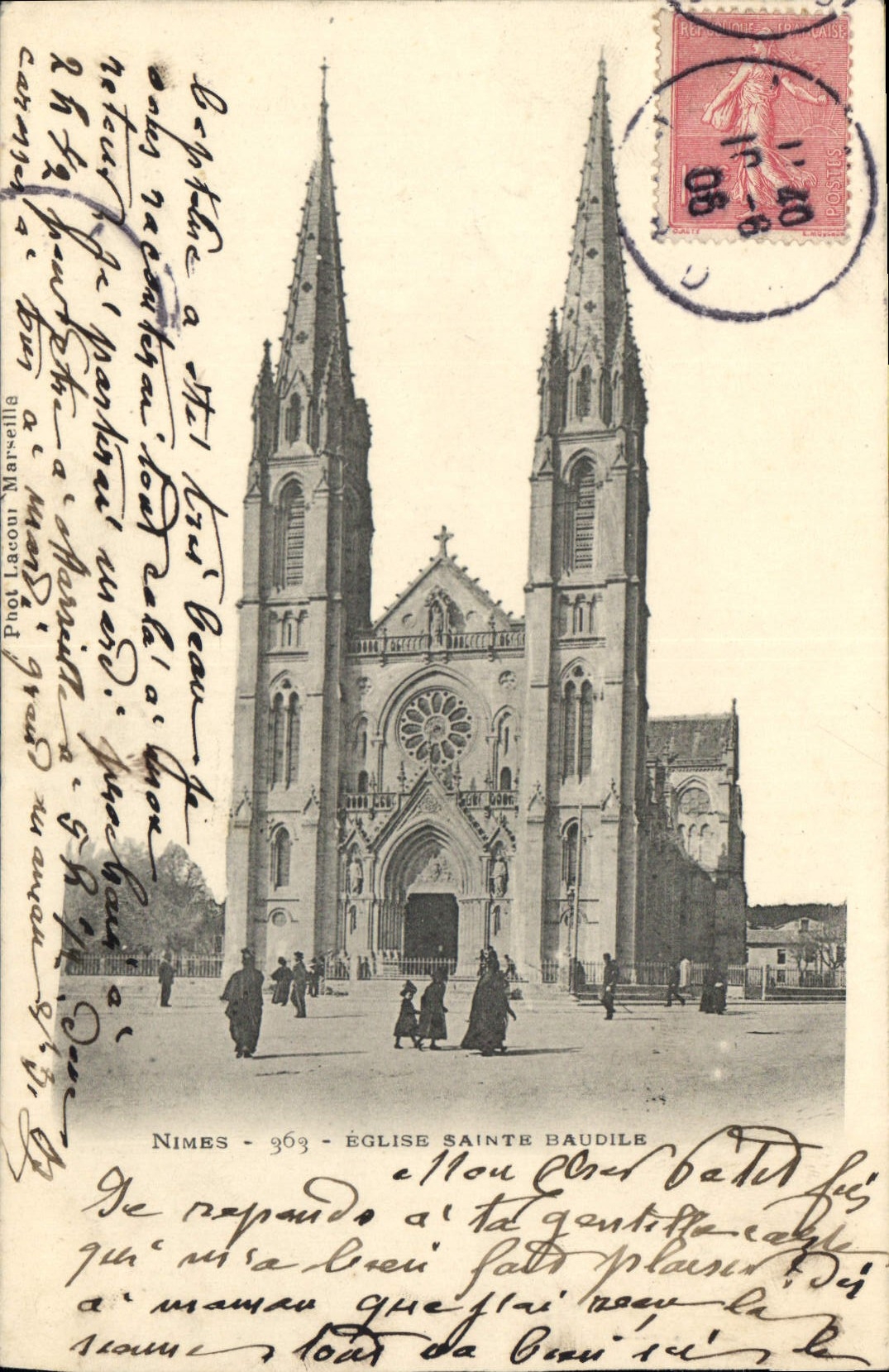 CPA Nimes Eglise Sainte Baudile 