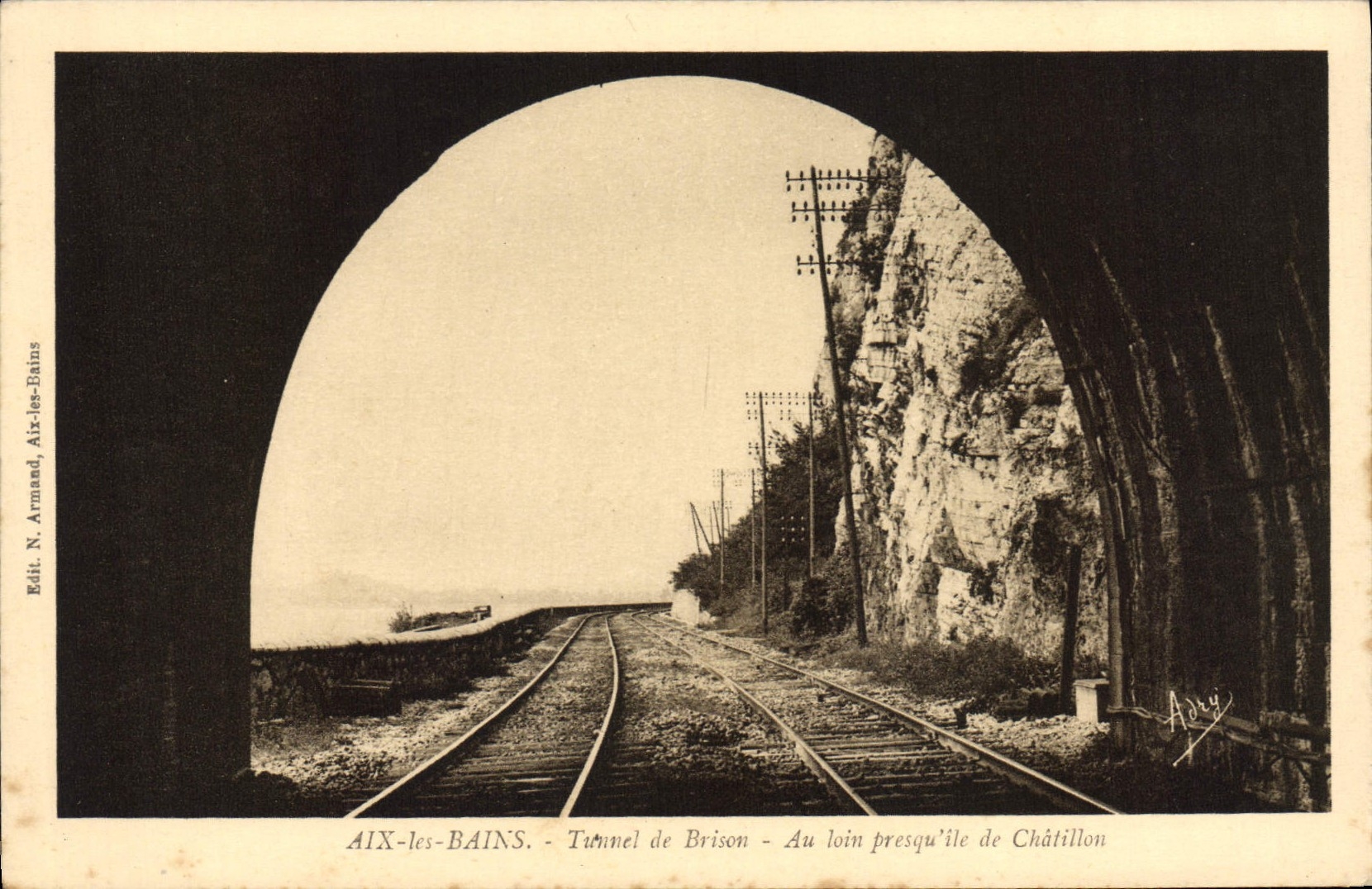 CPA Aix les Bains Tunnel de Brison Au Loin Presqu'il de Chatillon 