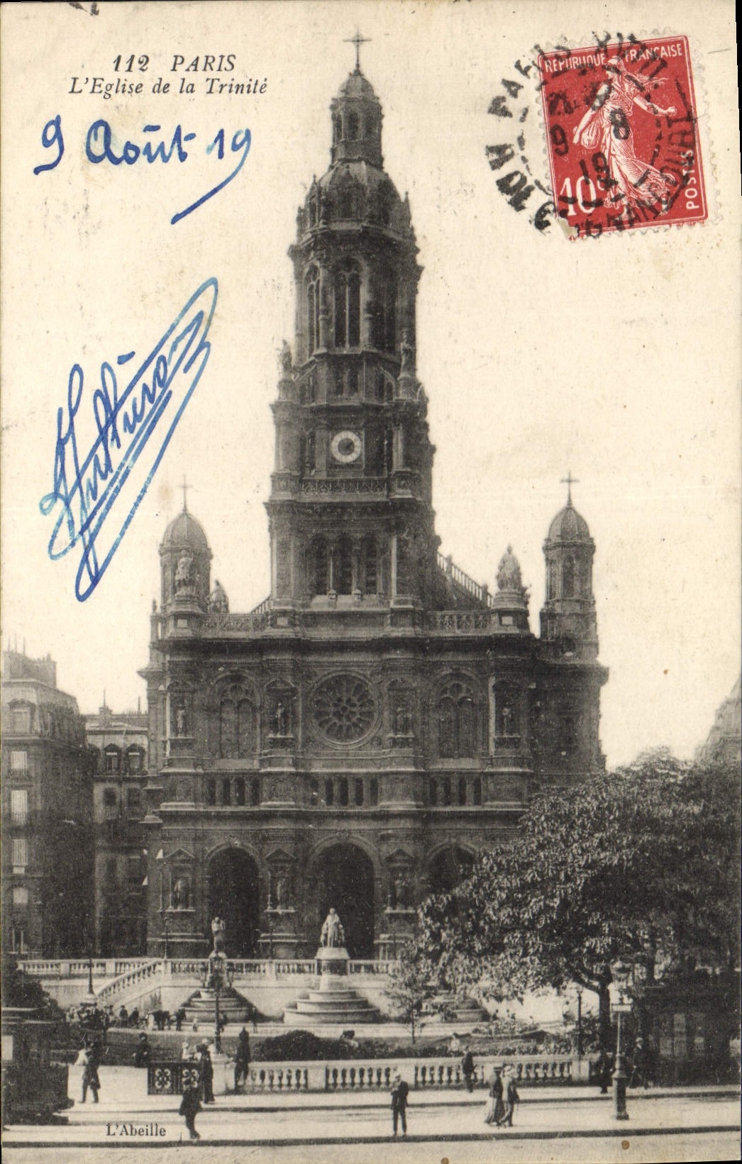CPA Paris l'eglise de la Trinite 