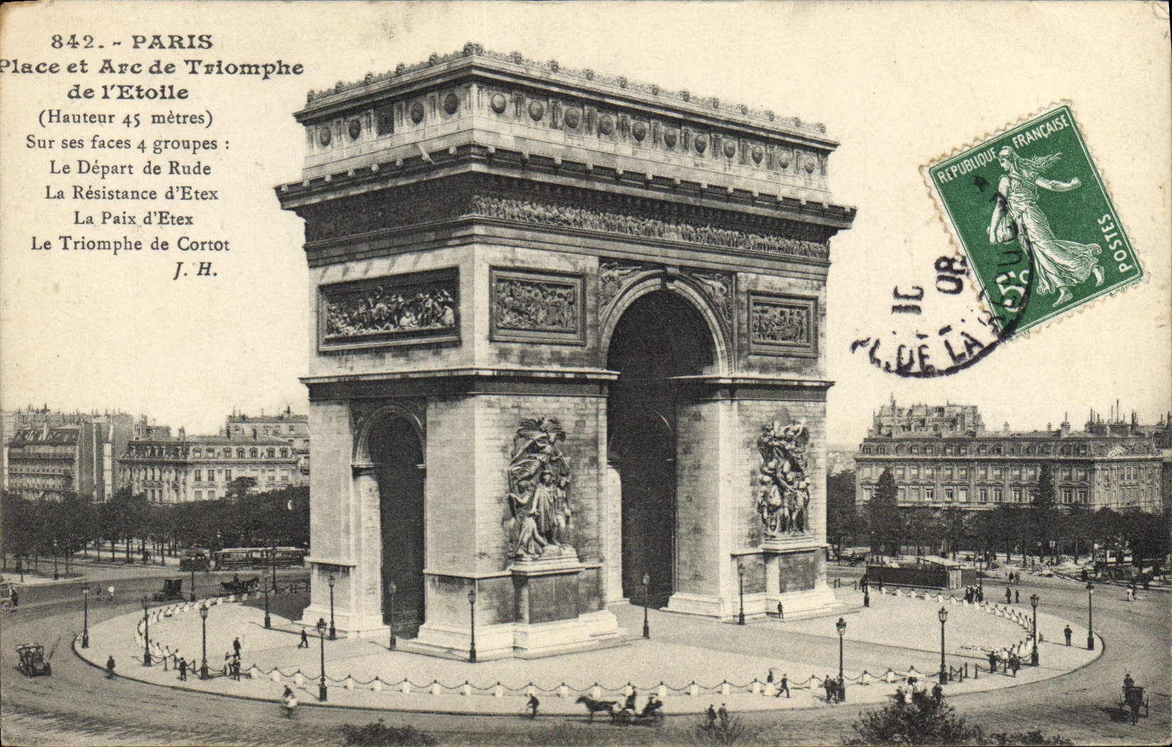 CPA Paris Place et Arc de Triomphe de l'Etoile 