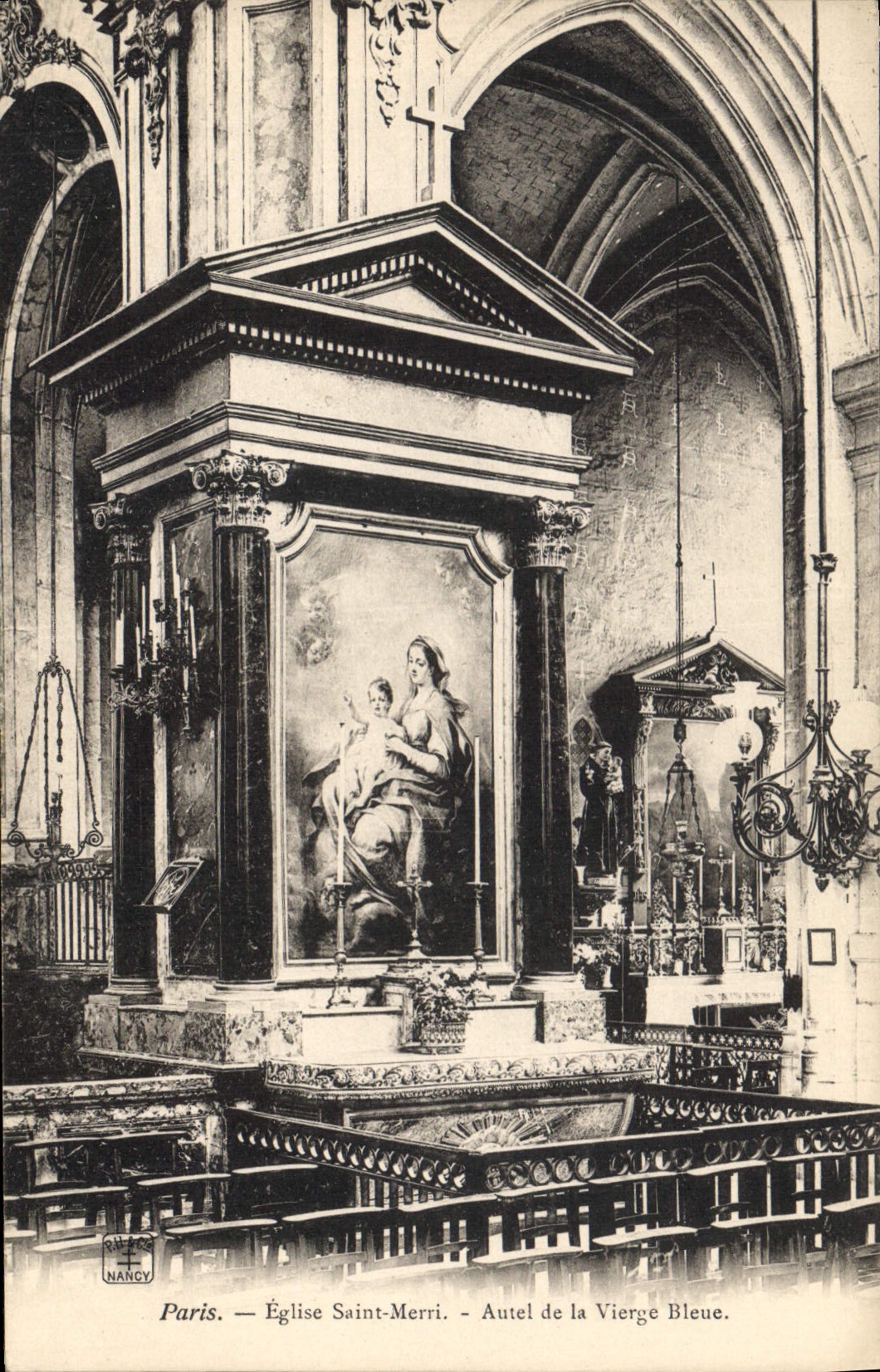CPA Paris Eglise Saint Merri Autel de la Vierge Bleue