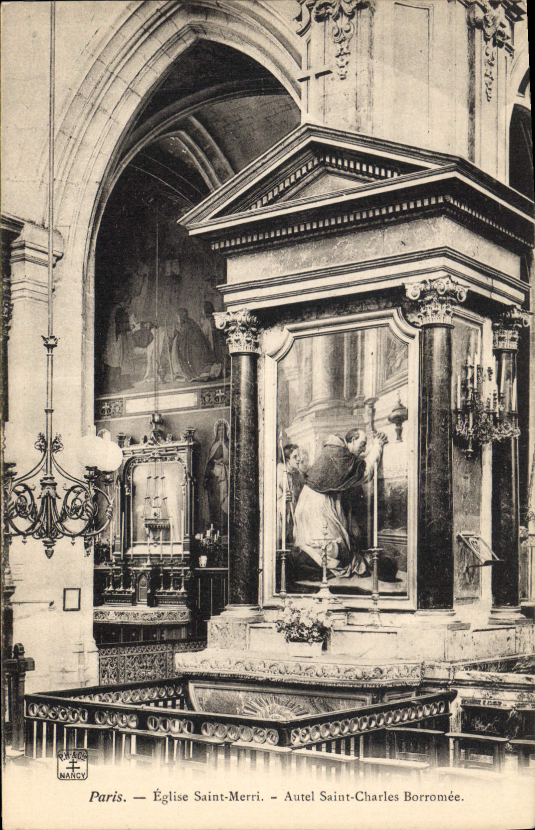 CPA Paris Eglise Saint Merri Autel Saint Charles Borromee