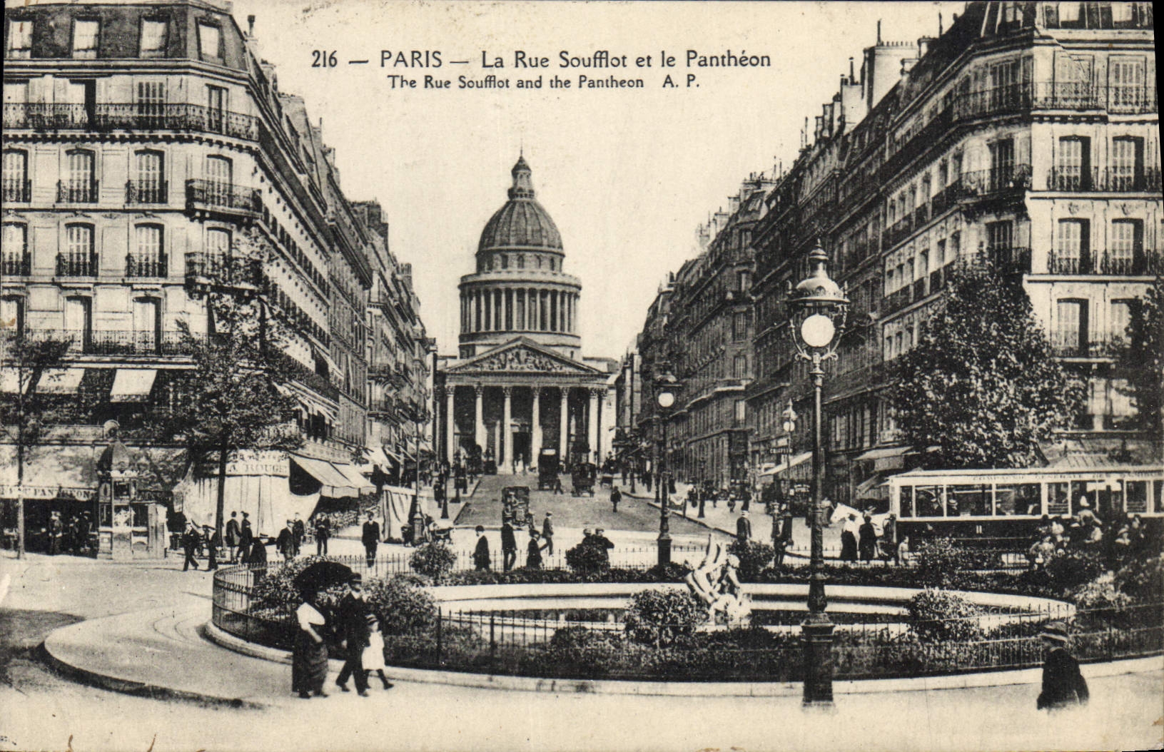 CPA Paris la Rue Soufflot et le Pantheon 
