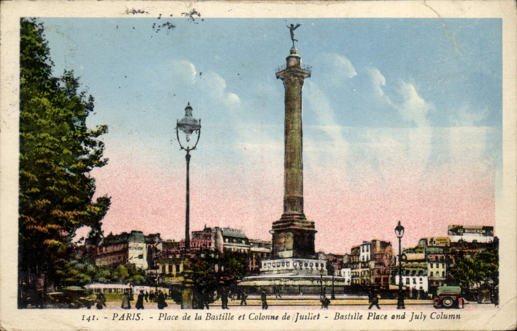 CPA Paris Place de la Bastille et Colonne de Juillet