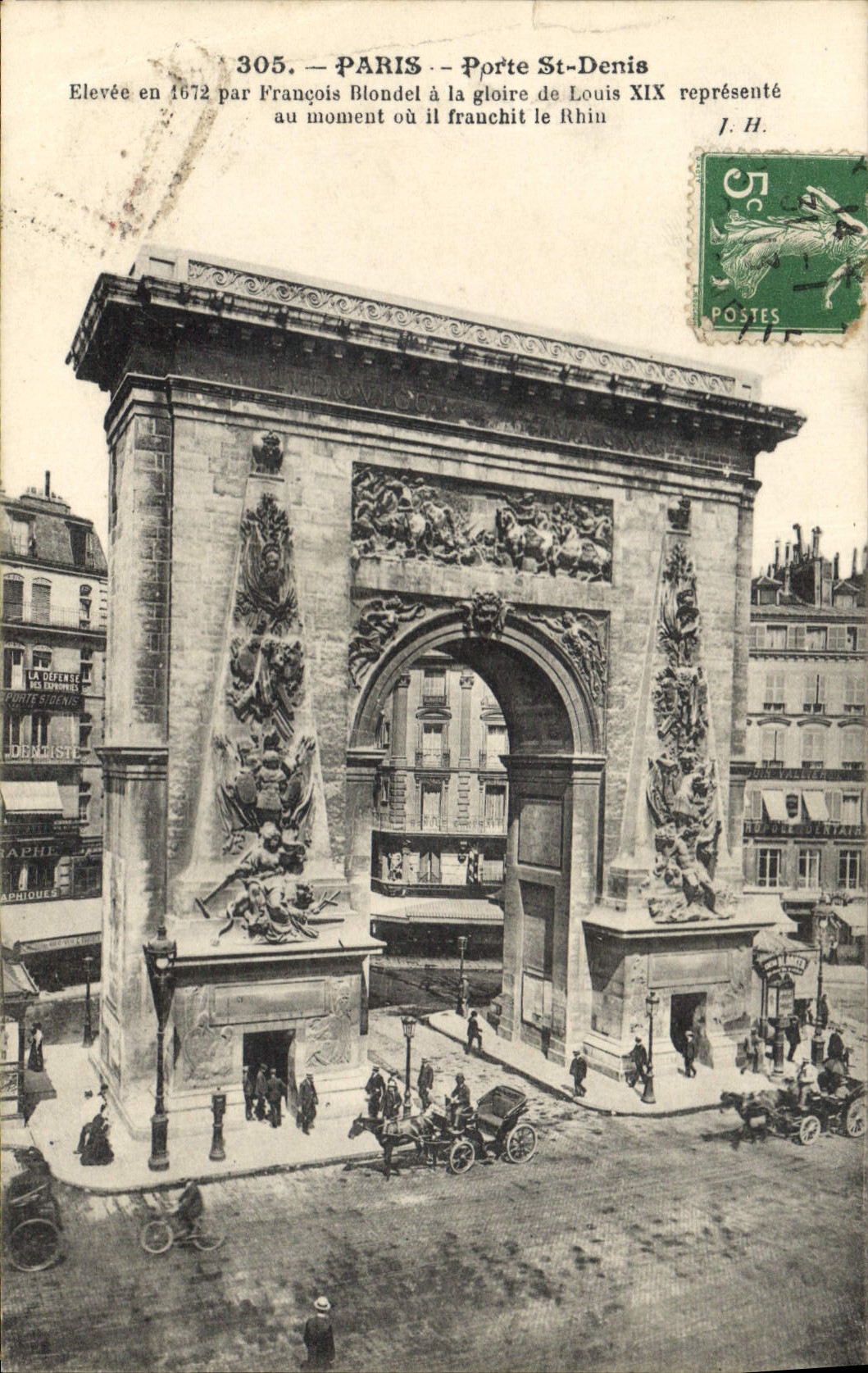 CPA Paris Porte St Denis Elevee en 16672 par Francois Blondel a la Gloire de Louis XIX represente au