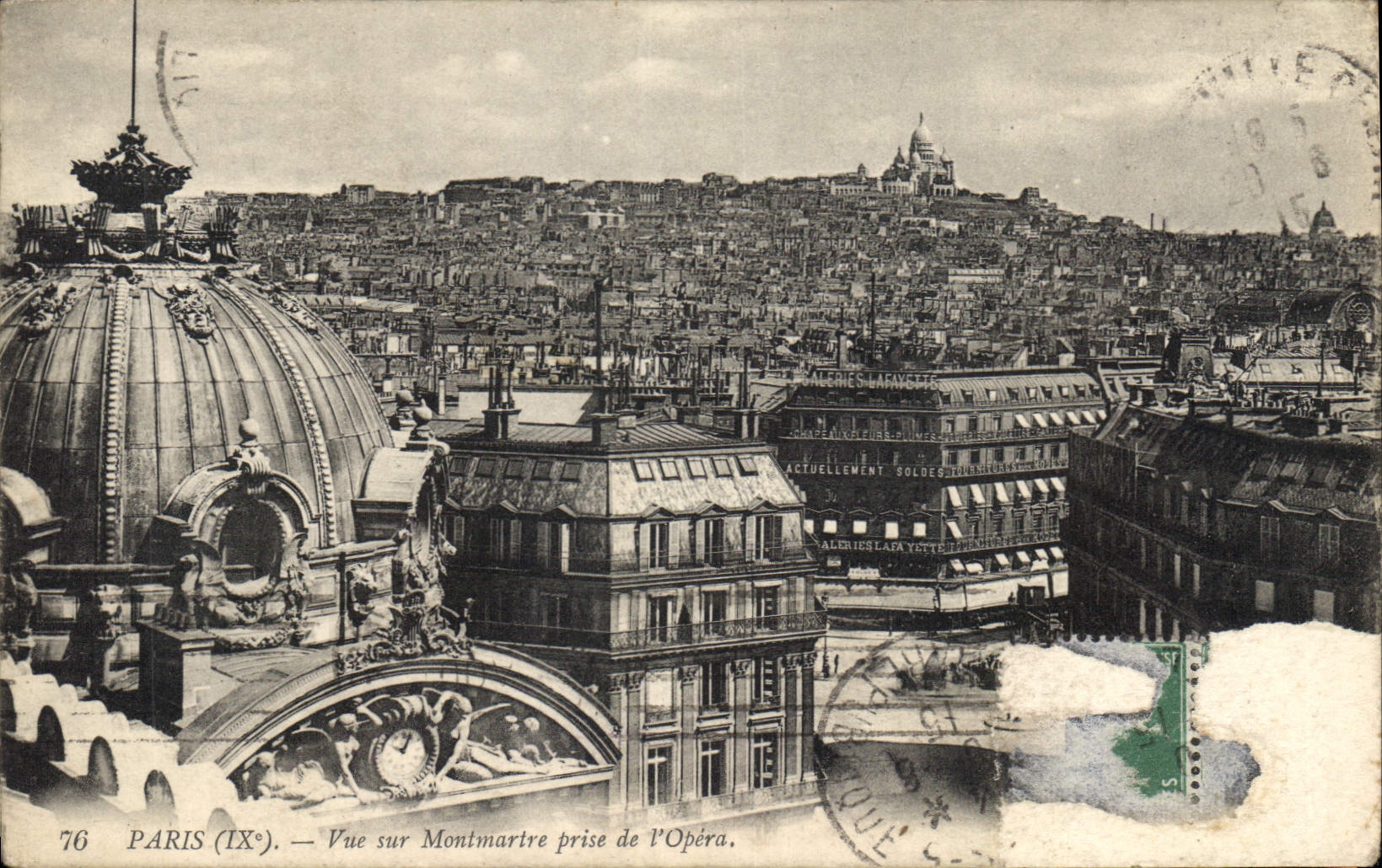 CPA Paris IX vue sur Montmartre prise de l'Opera 