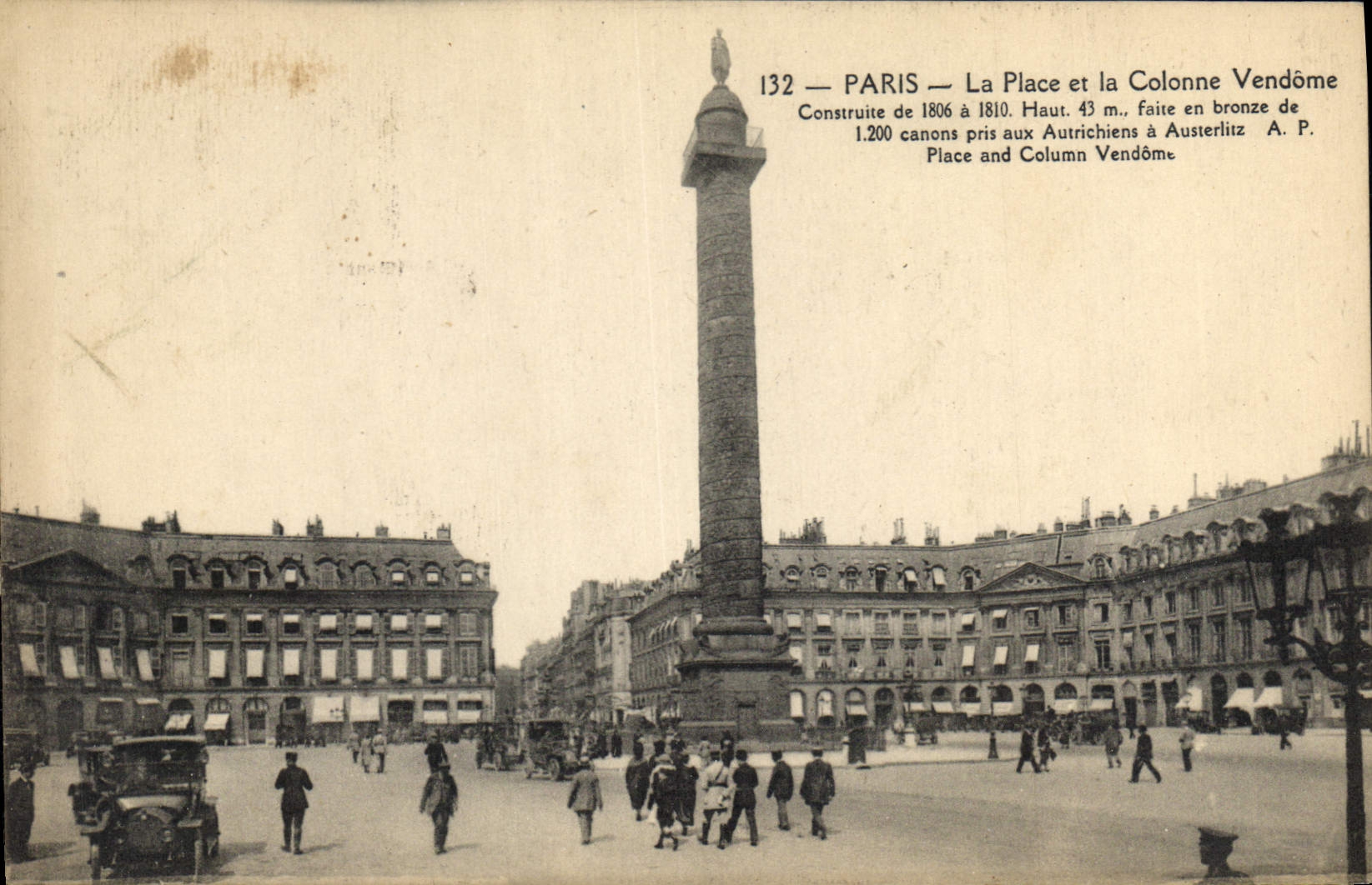 CPA Paris La Place et la Colonne Vendome Construite de 1806 a 1810
