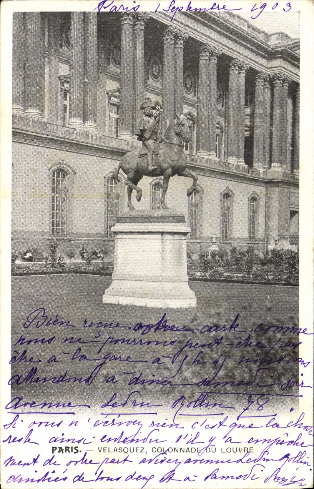 CPA Paris Velasques Colonnade du Louvre 