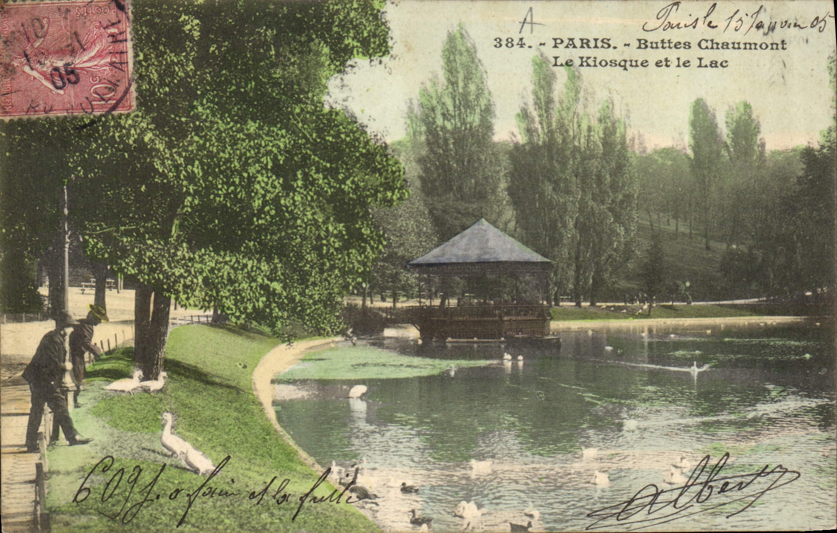 CPA Paris Buttes Chaumont le Kiosque et Lac