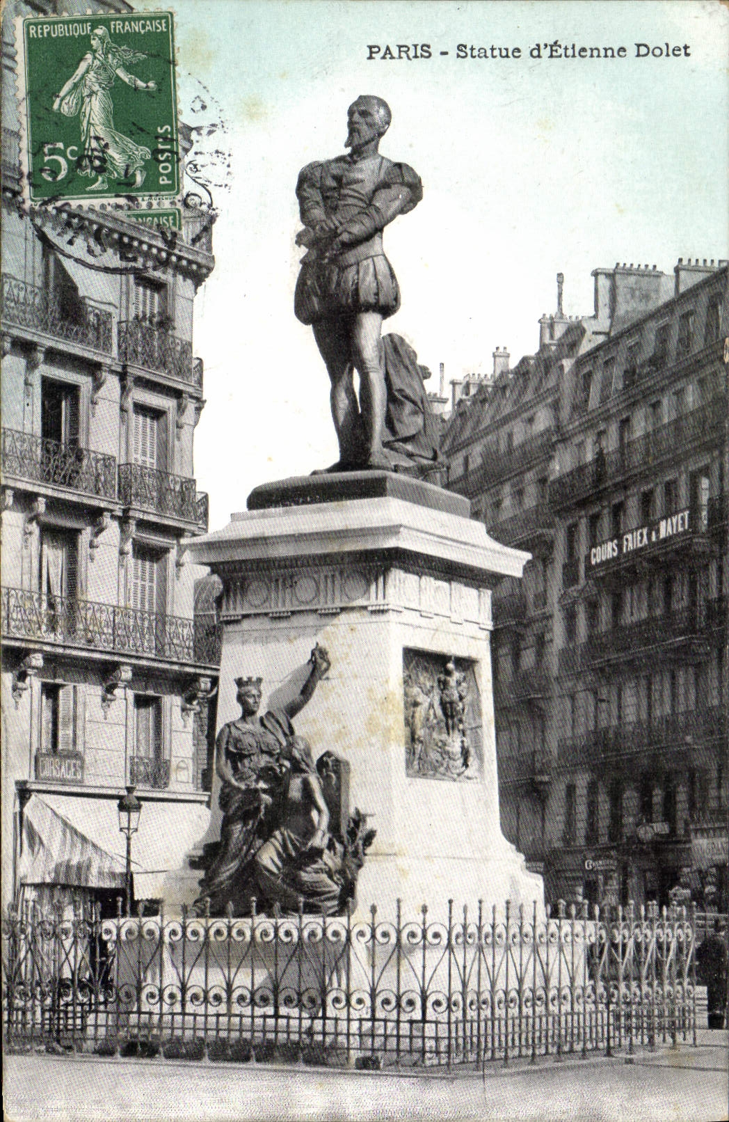 CPA Paris Statue d'Etienne Dolet 