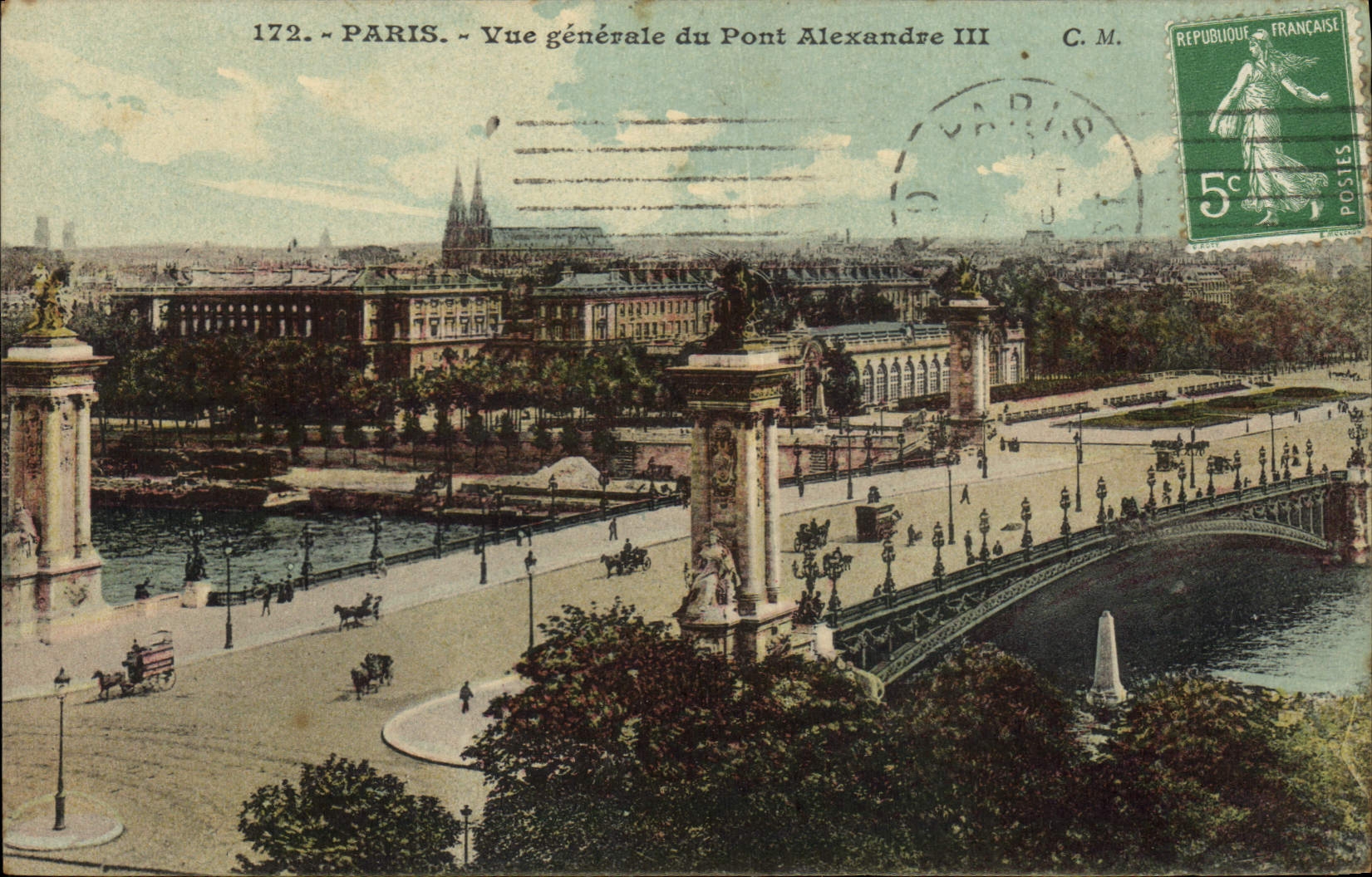 CPA Paris Vue generale du Pont Alexandre III 