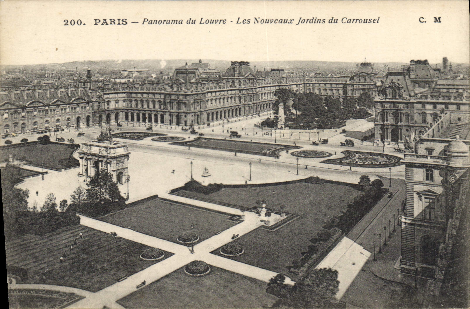 CPA Paris Panorama du Louvre Les Nouveaux Jardins du Carrousel