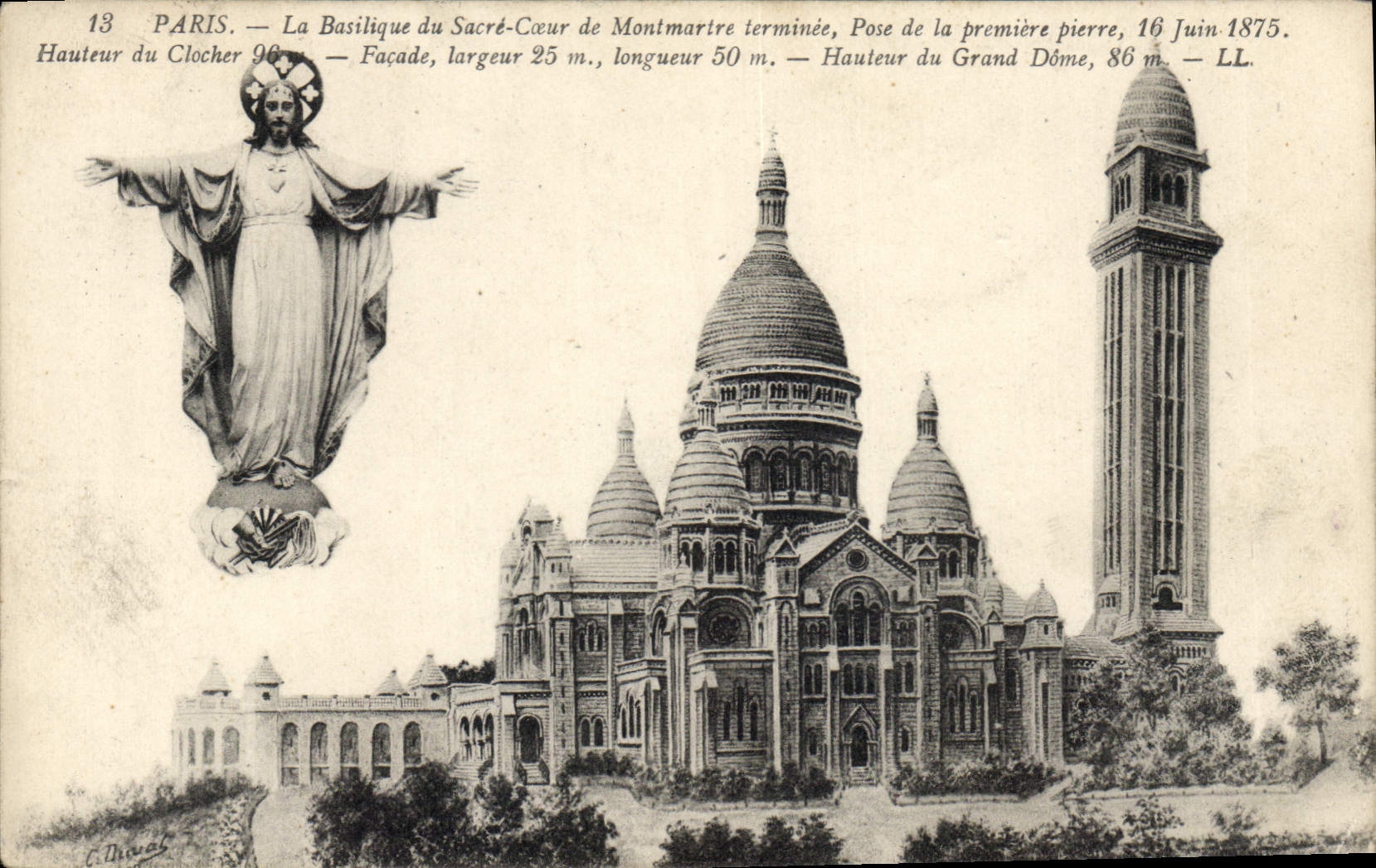 CPA Paris La Basilique du Sacre Coeur de Montmartre