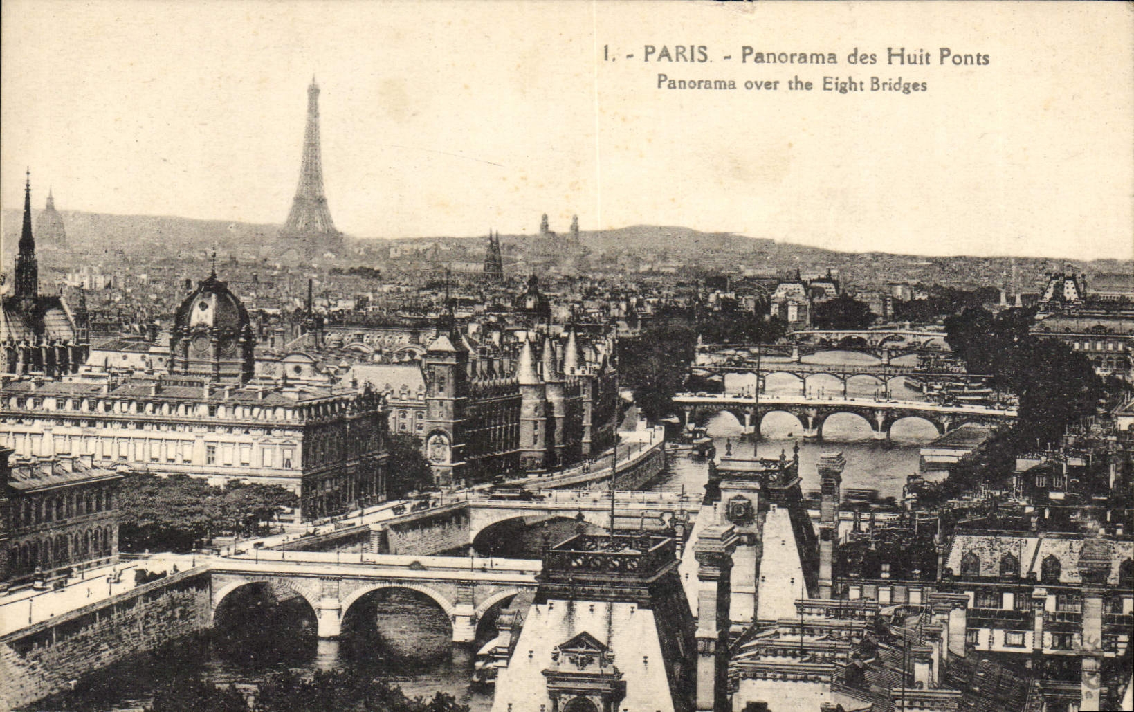 CPA Paris Panorama des Huit Ponts 