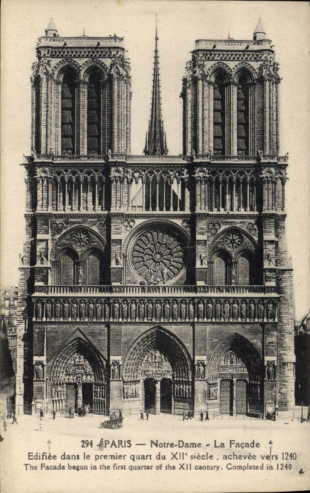 CPA Paris Notre Dame La Facade 
