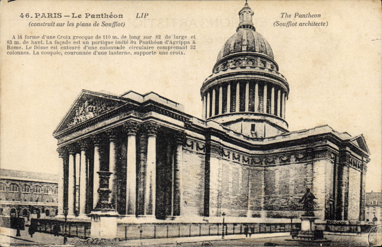 CPA Paris le Pantheon construit sur les plans de Soufflot 