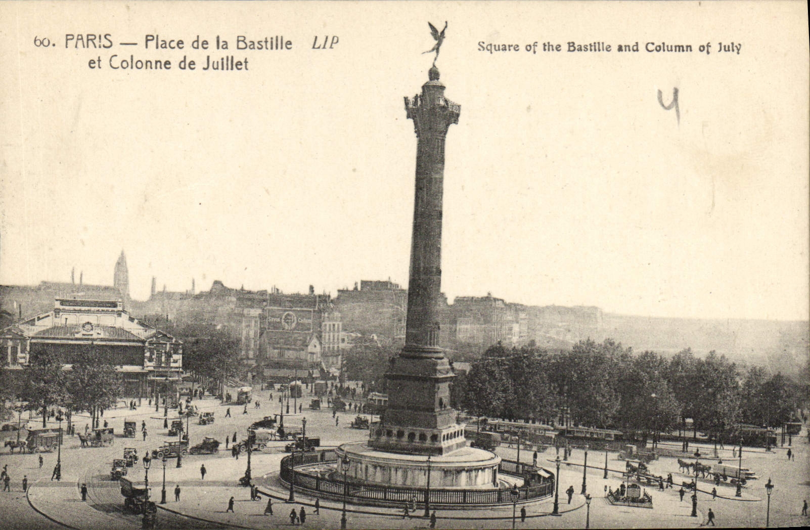 CPA Paris Place de la Bastille et Colonne de Juillet