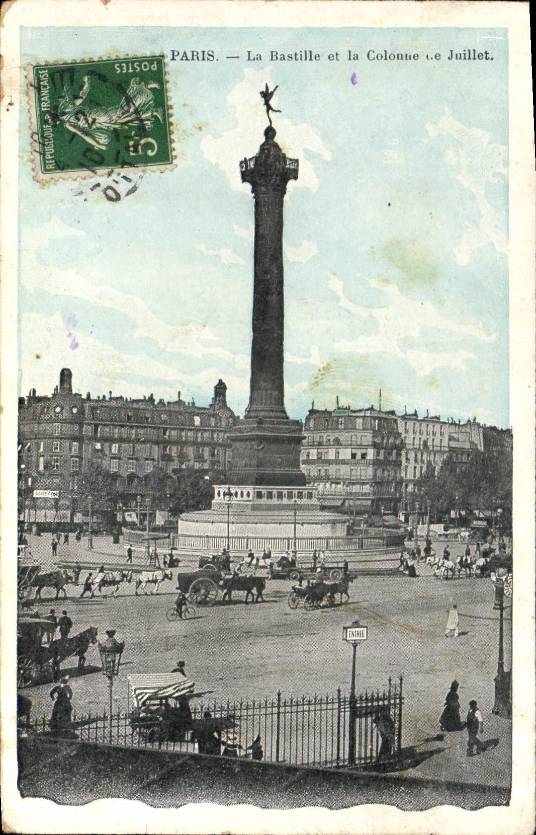 CPA Paris La Bastille et la Colonne de Juillet 
