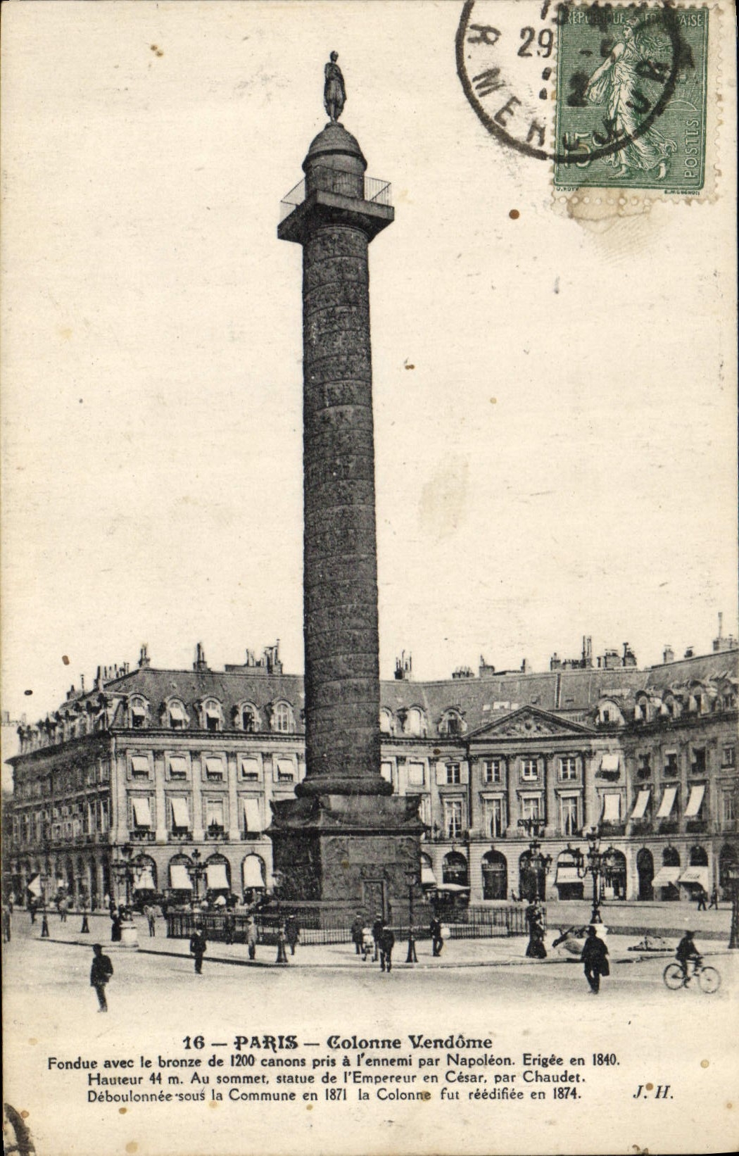CPA Paris Colonne Vendome 