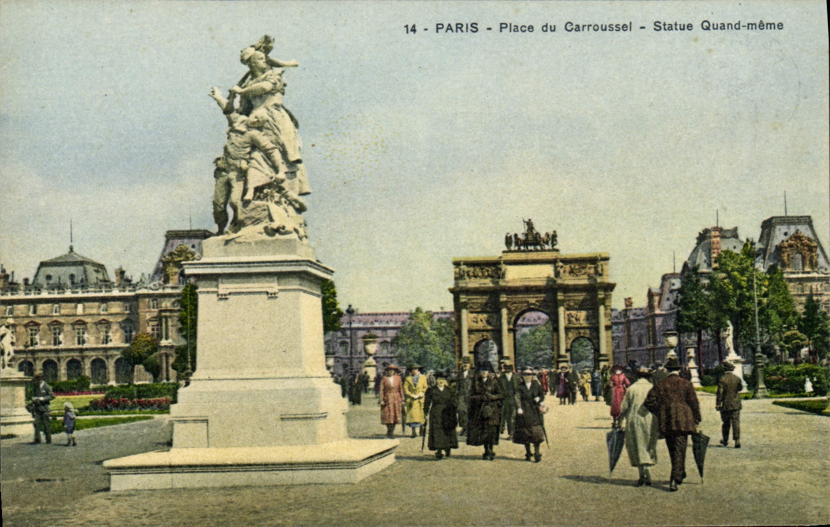 CPA Paris Place du Carrousel statue Quand Meme