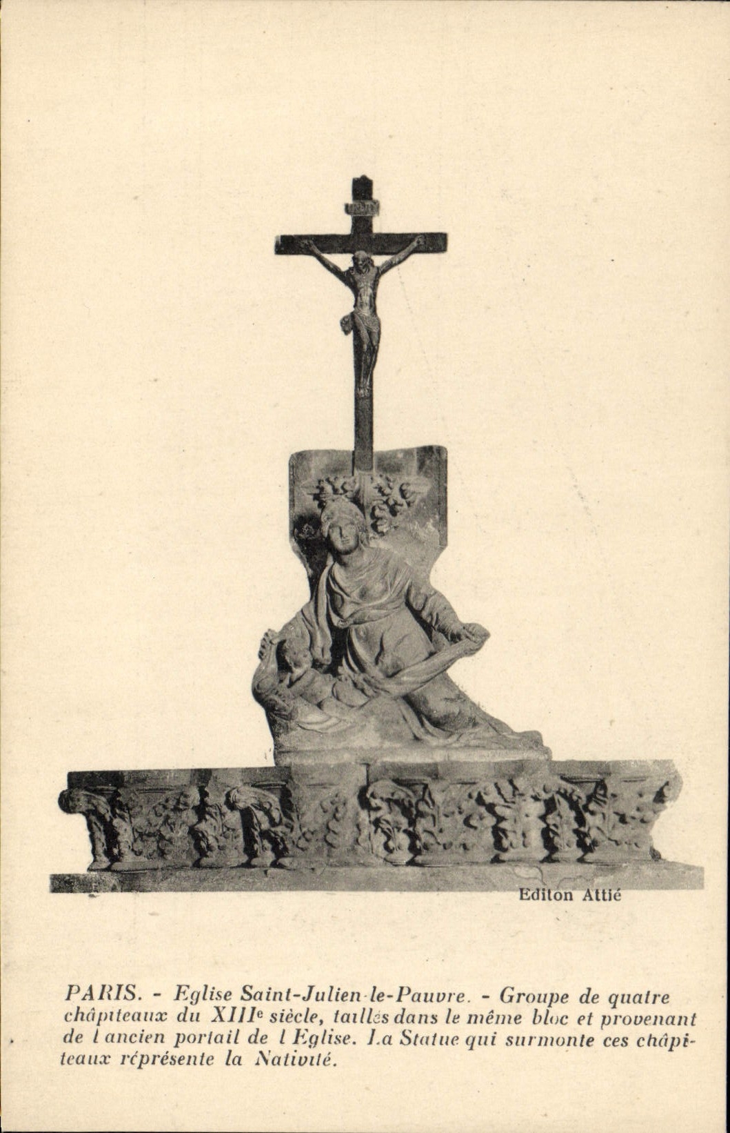 CPA Paris Eglise Saint Julien le Pauvre Groupe de Quatre Chapiteaux du XIII siecle