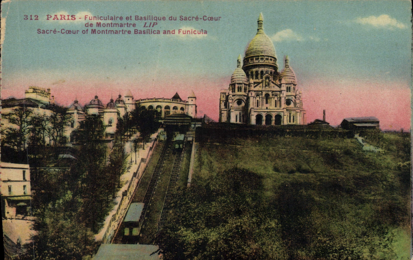 CPA Paris Funiculaire et Basilique du Sacre Coeur de Montmartre 