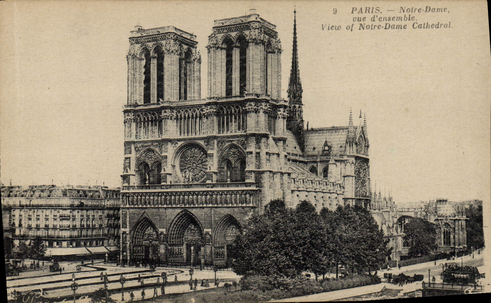 CPA Paris Notre Dame vue d'ensemble