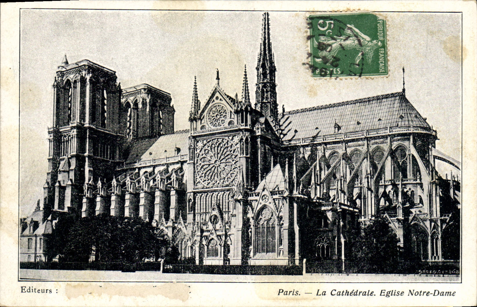 CPA Paris La Cathedrale Eglise Notre Dame