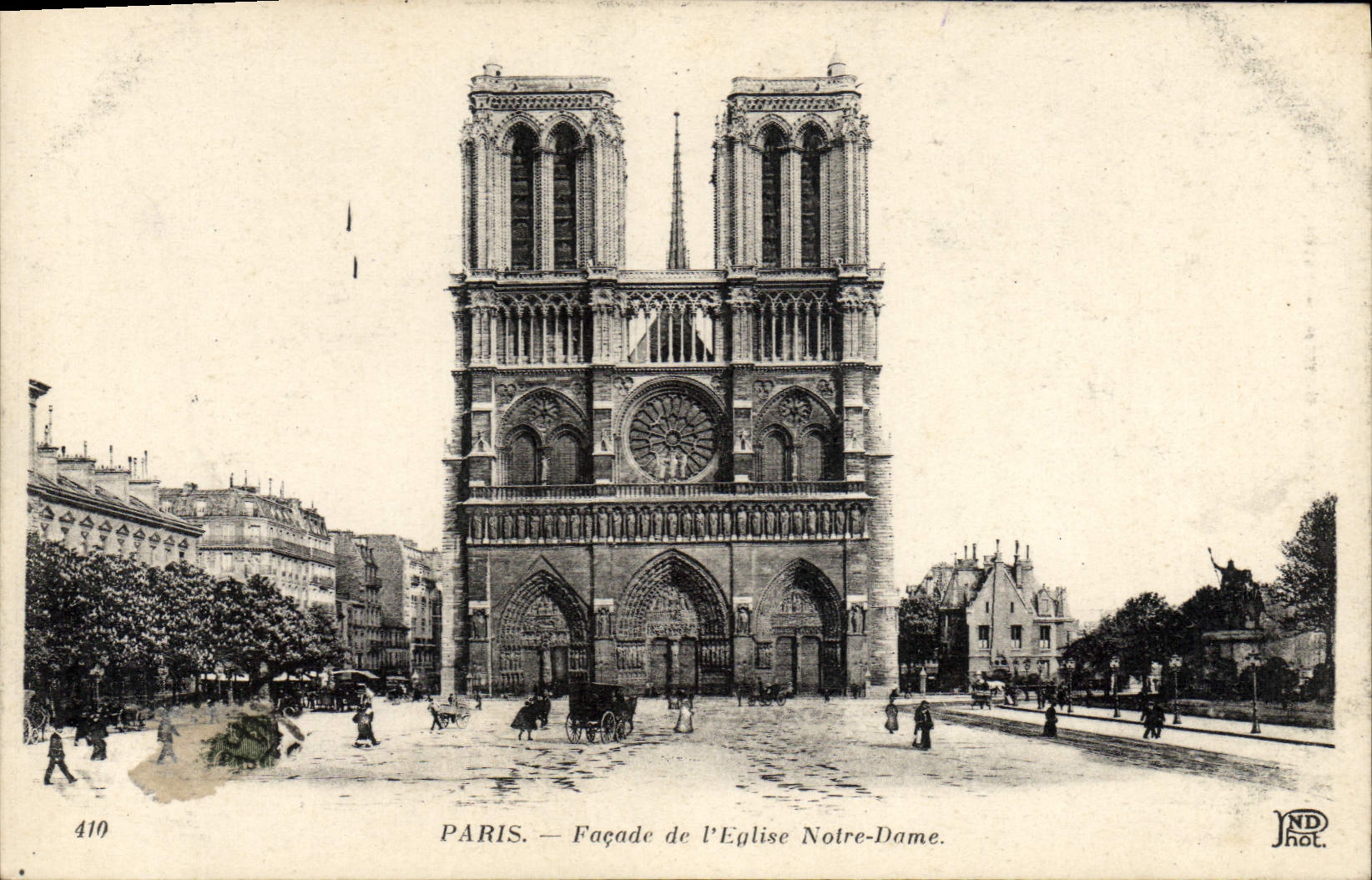 CPA Paris Facade de L'Eglise Notre Dame 