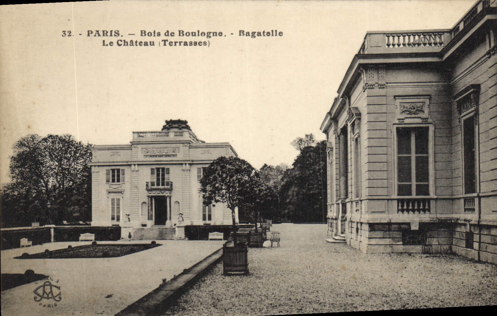 CPA Paris Bois de Boulogne Bagatelle le Chateau Terrasses