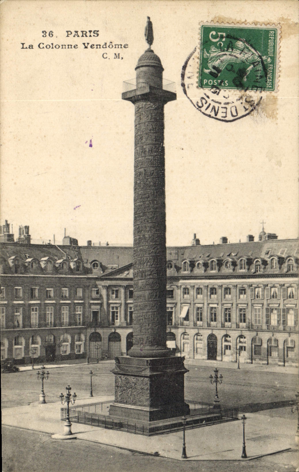 CPA Paris la Colonne Vendome 