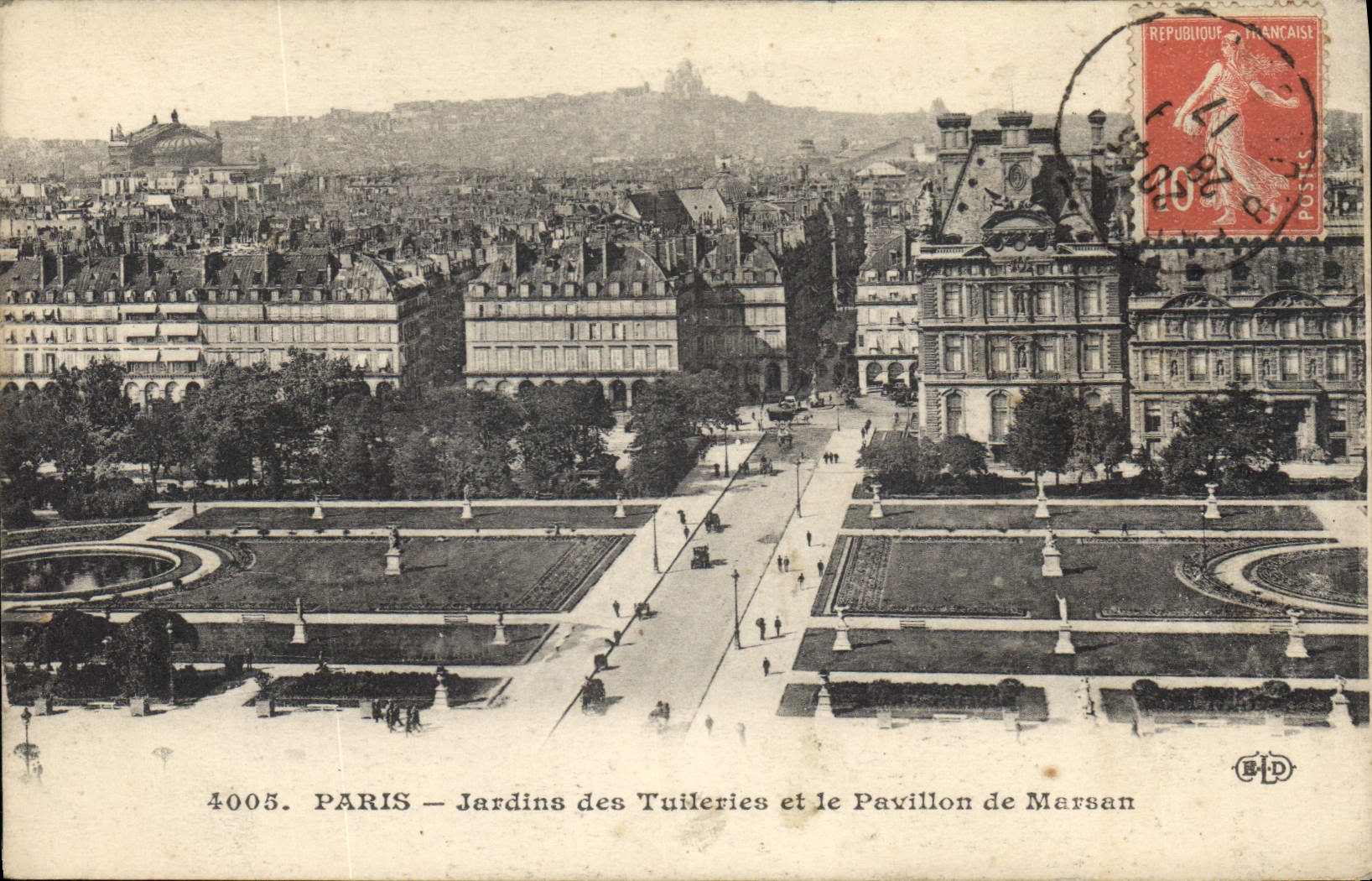 CPA Paris Jardins des Tuileries et le Pavillon de Marsan