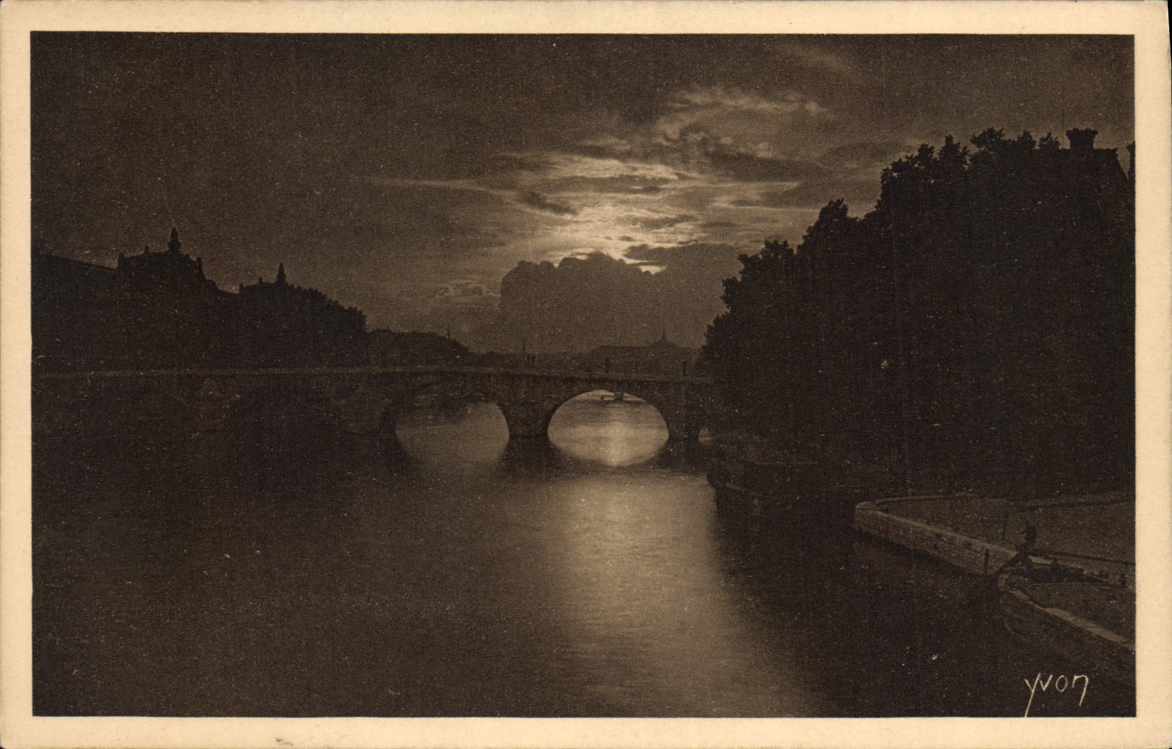 CPA Paris en Flanant Coucher de Soleil sur la Seine Pont Royal 