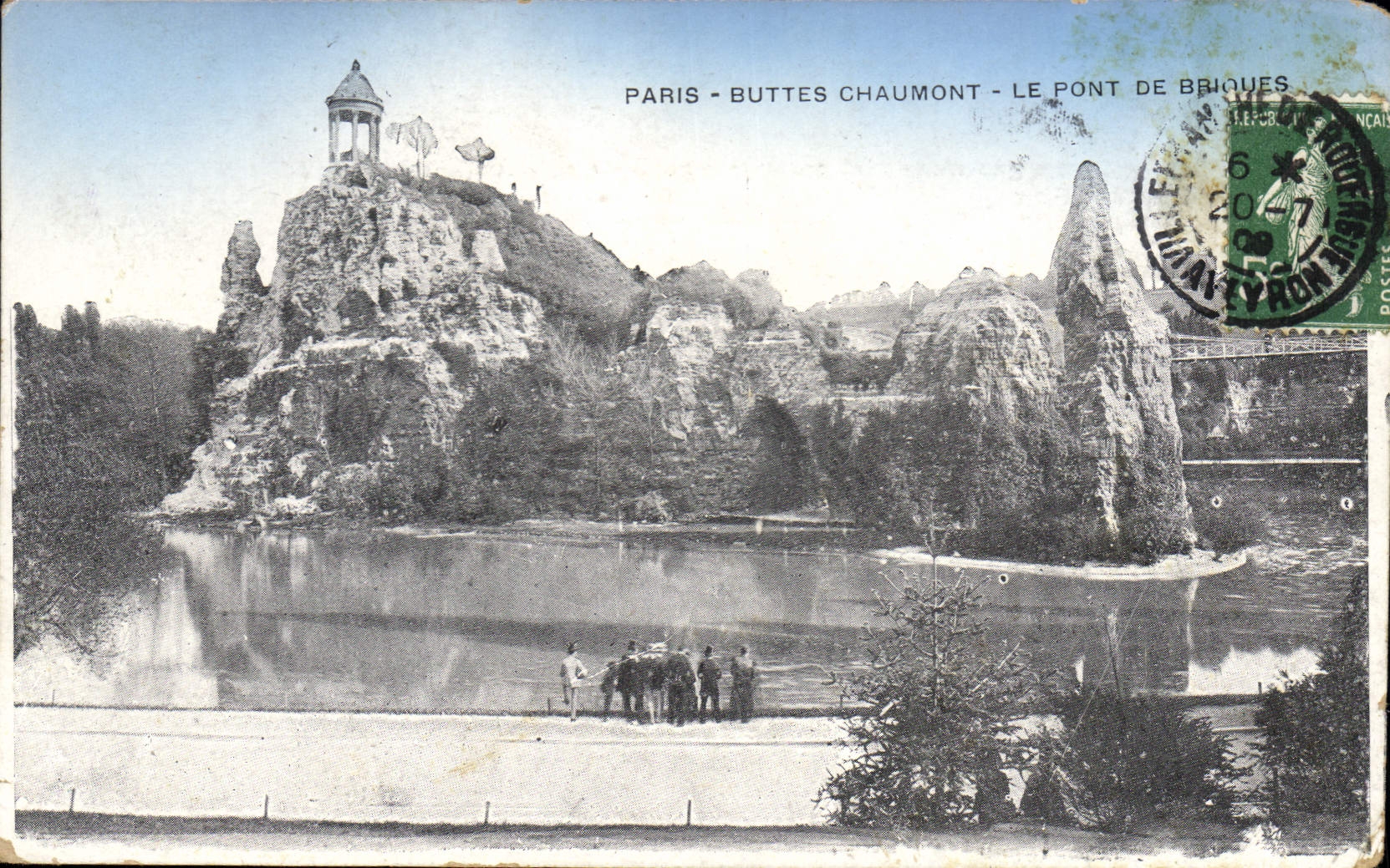 CPA Paris Buttes Chaumont le Pont de Briques 