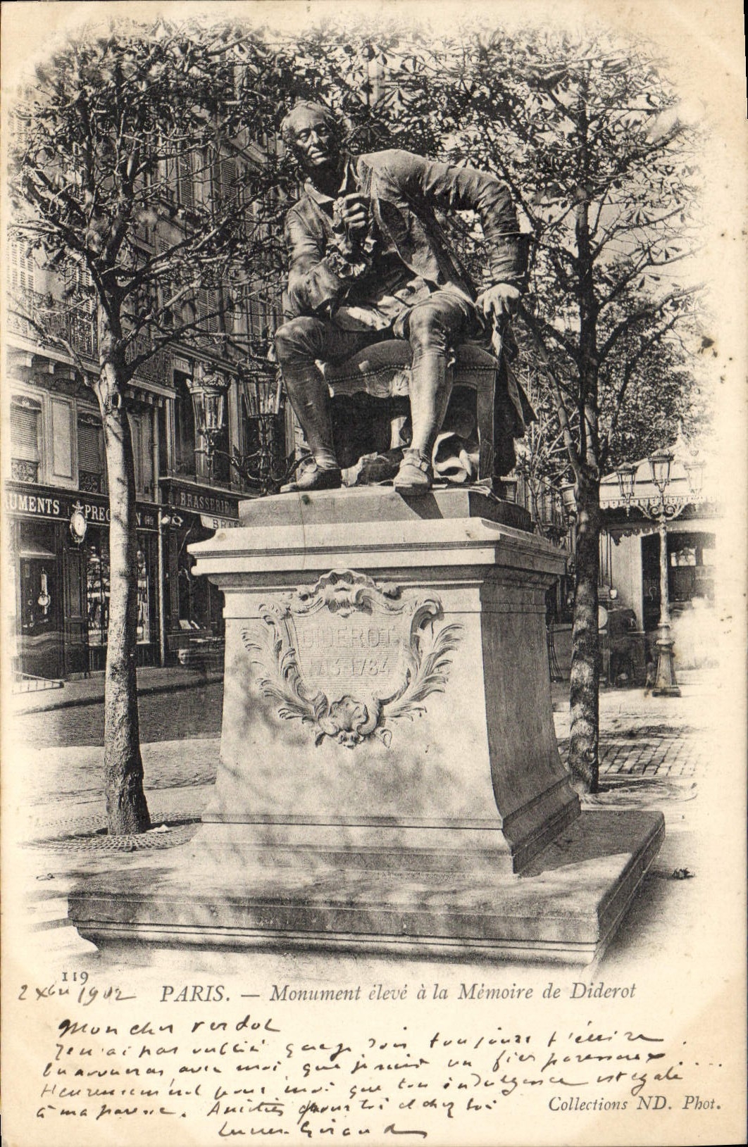 CPA Paris Monument Eleve a la Memoire de Diderot 